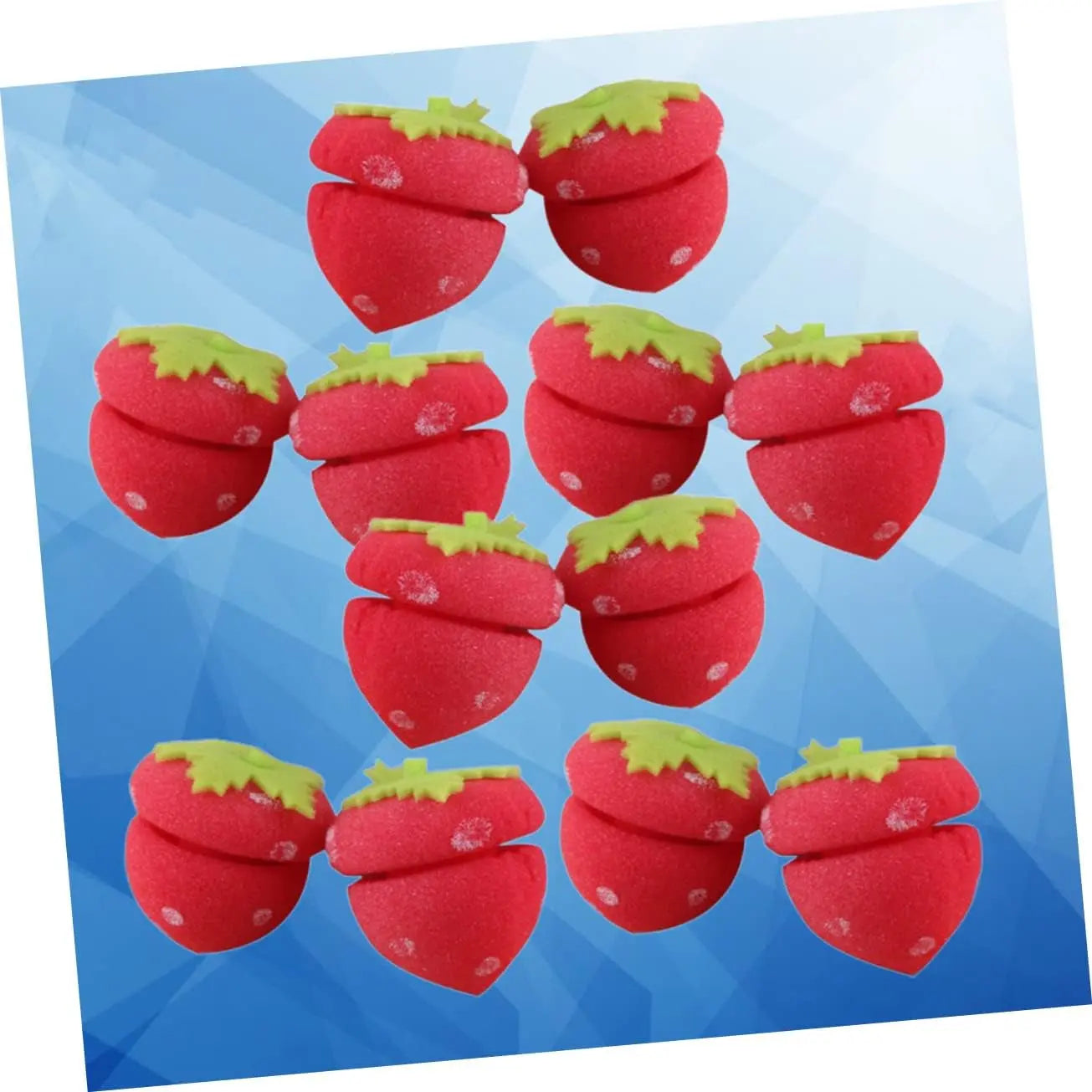 12Pcs Curlers for Short Hair Heatless Curls Hair Curlers No Heat Foam Hair Rollers Hair Care Foam Rollers Strawberries Hair Sponge Roller Modeling Tool Red Women'S