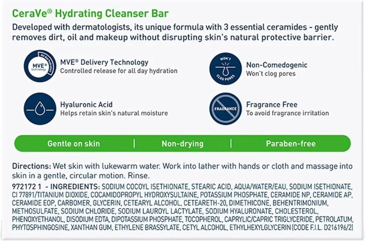 Hydrating Cleansing Bar 4.5 Oz (Pack of 6)