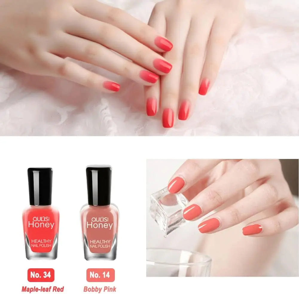 Nail Polish Set, Non-Toxic Nail Polish Easy Peel off & Quick Dry, Natural Odor Free Formula Water Based Nail Polish Gift Set (Set D (8MLX10)), Pack of 1