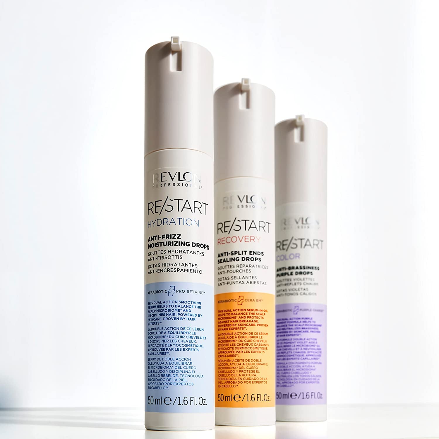 Revlon RE/START Hydration Anti-Frizz Moisturising Drops, 50 Ml, Smoothing Serum for Frizzy Hair, Long-Lasting Frizz Control, Beauty Drops for More Care, Moisture & Shine