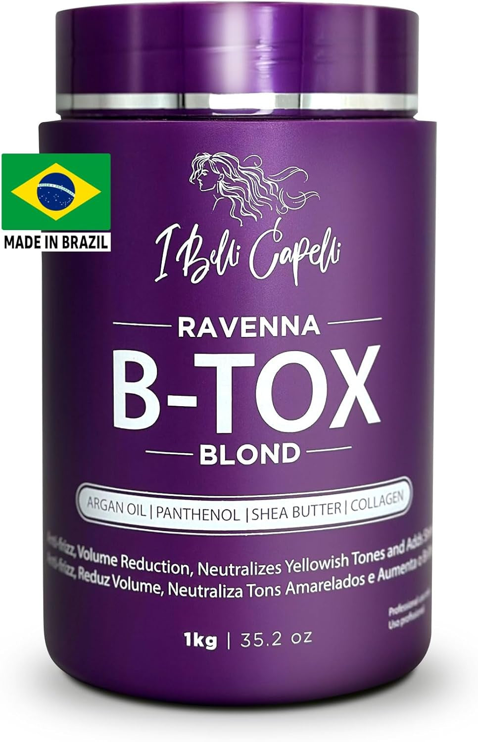 Ibelli Capelli Hair Btox Ravenna Blond Treatment for Hair Platinum Mask to Reduce Volume35.2 Oz(1Kg)