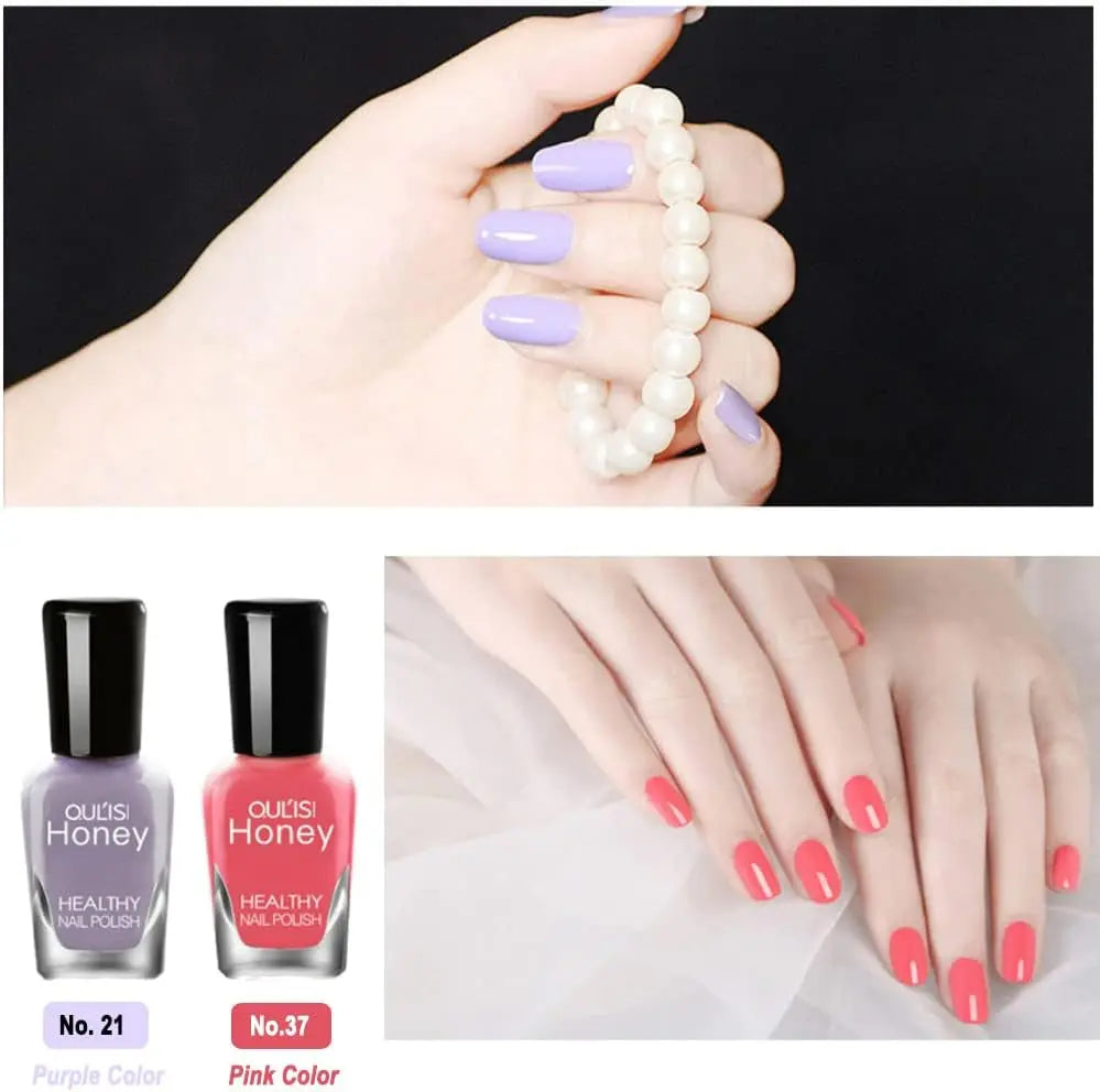 Nail Polish Set, Non-Toxic Nail Polish Easy Peel off & Quick Dry, Natural Odor Free Formula Water Based Nail Polish Gift Set (Set D (8MLX10)), Pack of 1