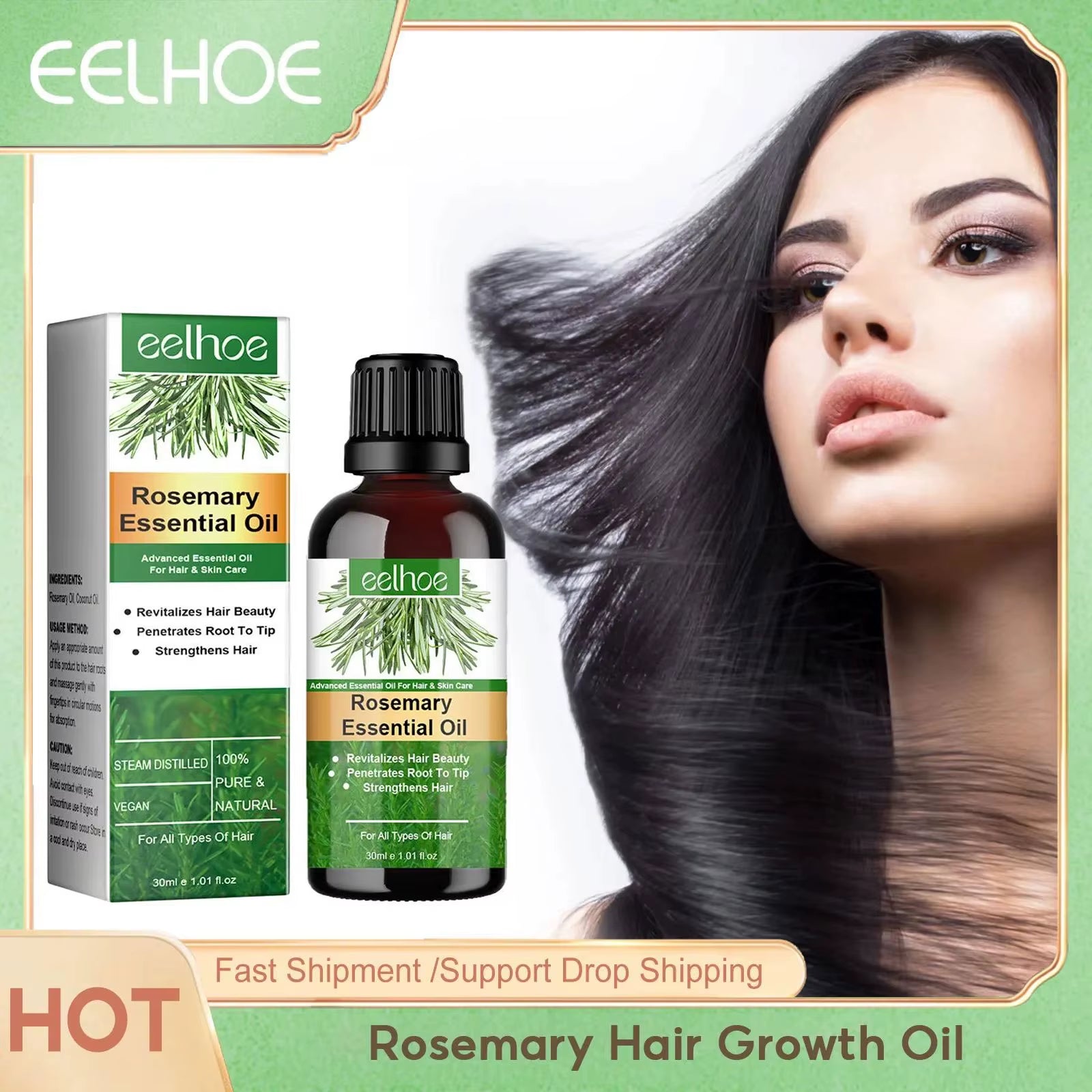 Rosemary Oil for Hair Growth Stimulate Follicle Oily Scalp Treatment Repair Dry Damaged Rough Removal Soothing Improve Loss Oil