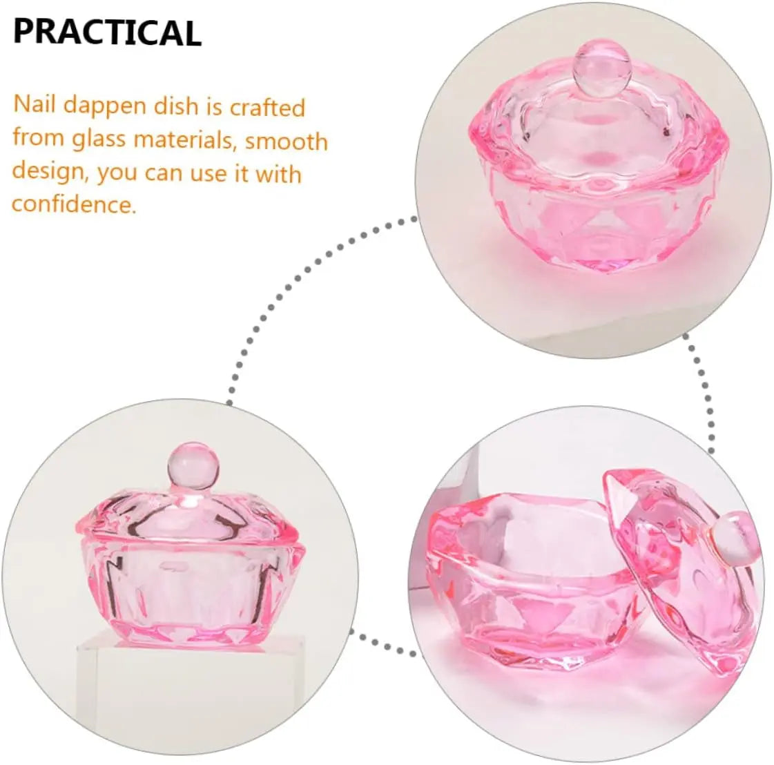2Pcs Glass Nail Monomer Dish Nail Glass Bowl Nail Dish Glass Monomer Dish Nail Glass Cup Dappen Dish for Acrylic Nails Dappen Bowl Dappen Dish Bowl Monomer Dish with Lid