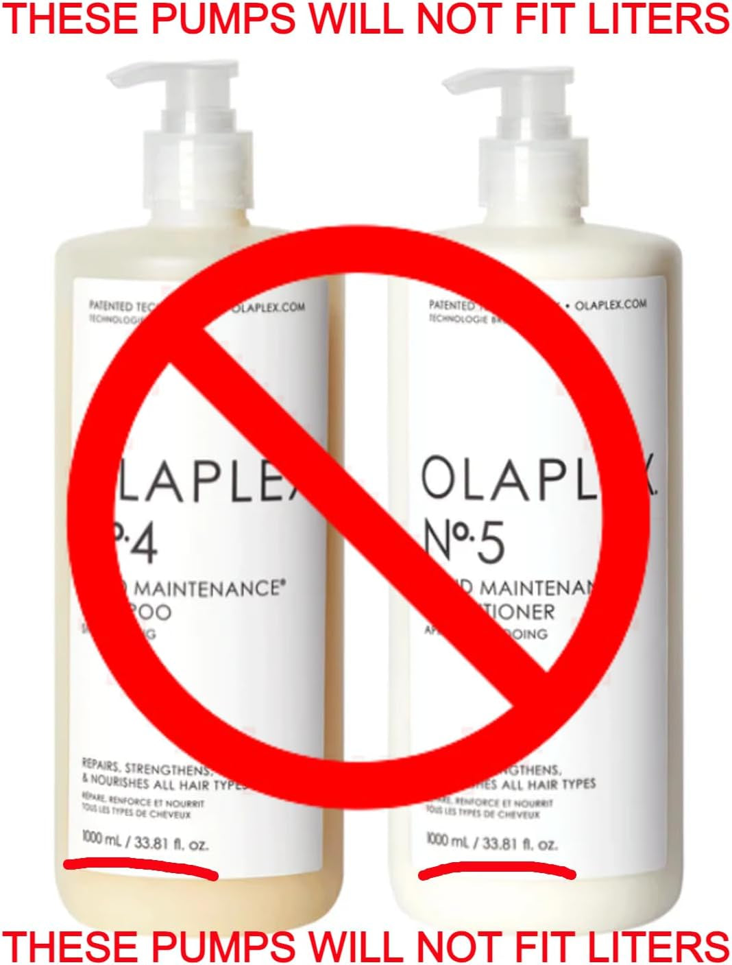 Custom Made Dispenser Pumps for Olaplex No. 3, No. 4, No. 5 | White, 2 Ml Accurate Dispensing, Lockable Top, Shower Use, Saves Product