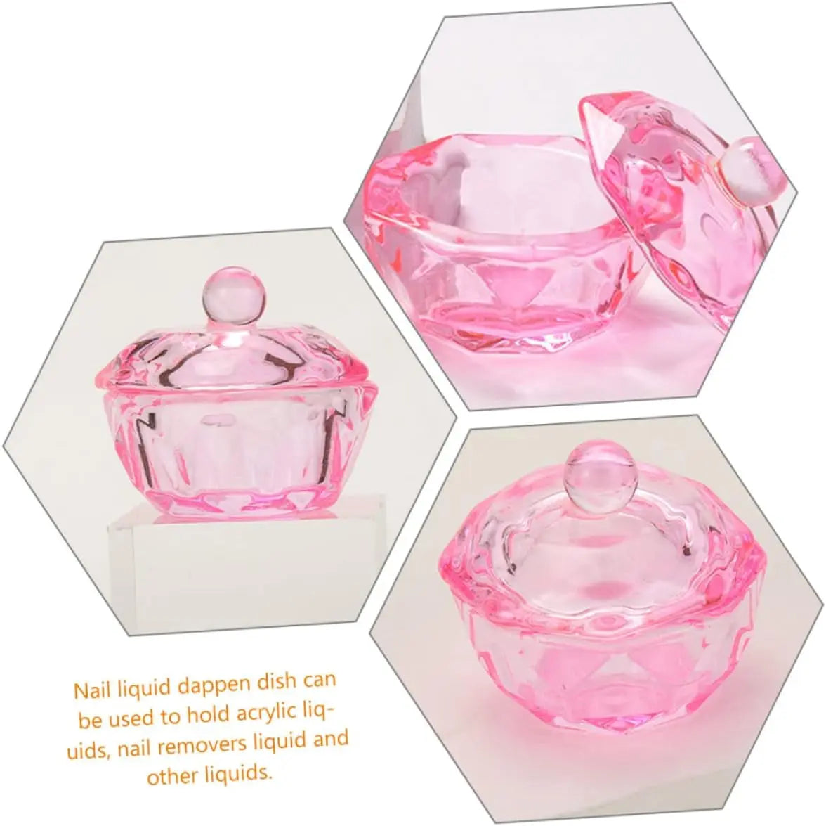 2Pcs Glass Nail Monomer Dish Nail Glass Bowl Nail Dish Glass Monomer Dish Nail Glass Cup Dappen Dish for Acrylic Nails Dappen Bowl Dappen Dish Bowl Monomer Dish with Lid