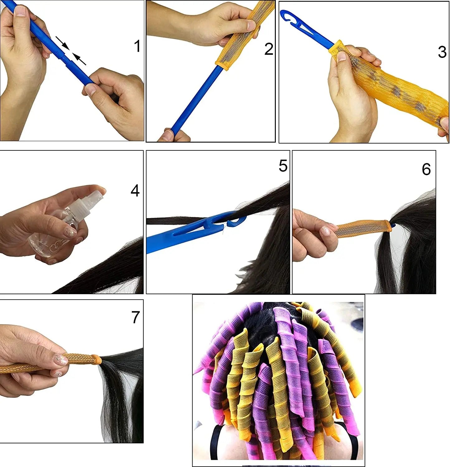 Super Long Spiral Curls Styling Kit - 20Pcs & 45Cm