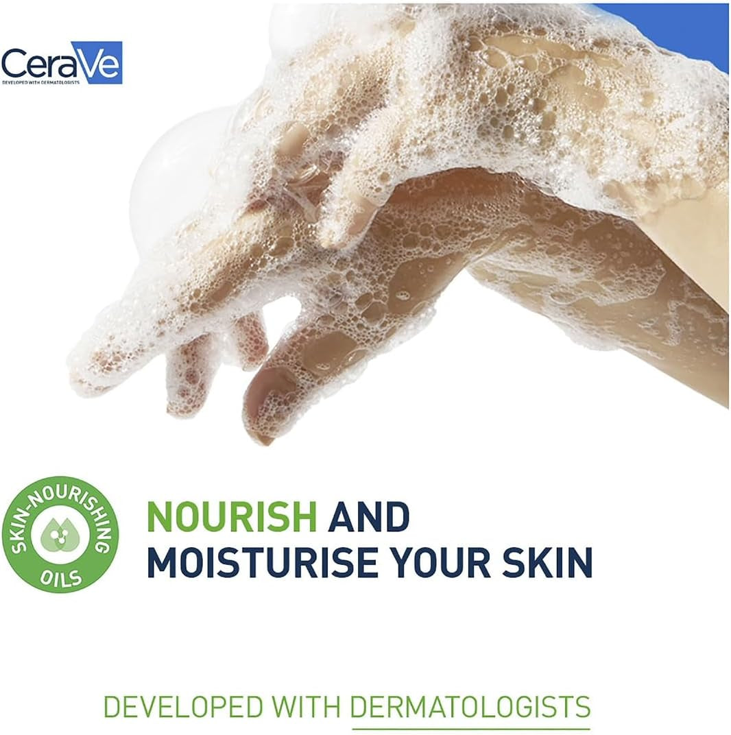 Hydrating Foaming Oil Cleanser Face Wash 236Ml, for Normal to Very Dry Skin, Suitable for Baby & Atopic-Prone Skin, for Face & Body, Squalane + Triglyceride + Ceramides, Fragrance Free