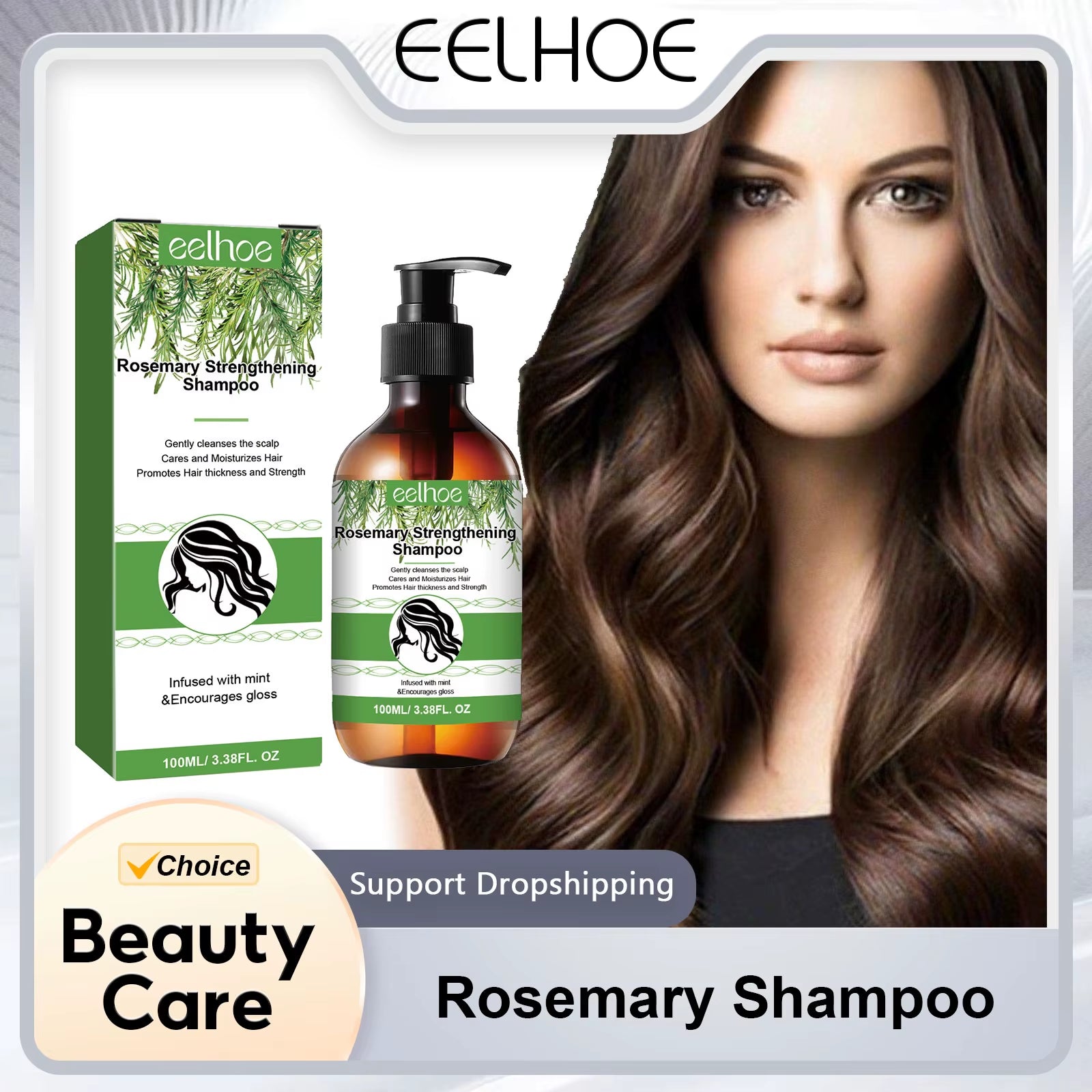 Rosemary Shampoo Hair Regrowth Deep Cleansing Scalp Treatment Oil Control Strengthening Hair Roots anti Hair Loss Shampoo 100Ml