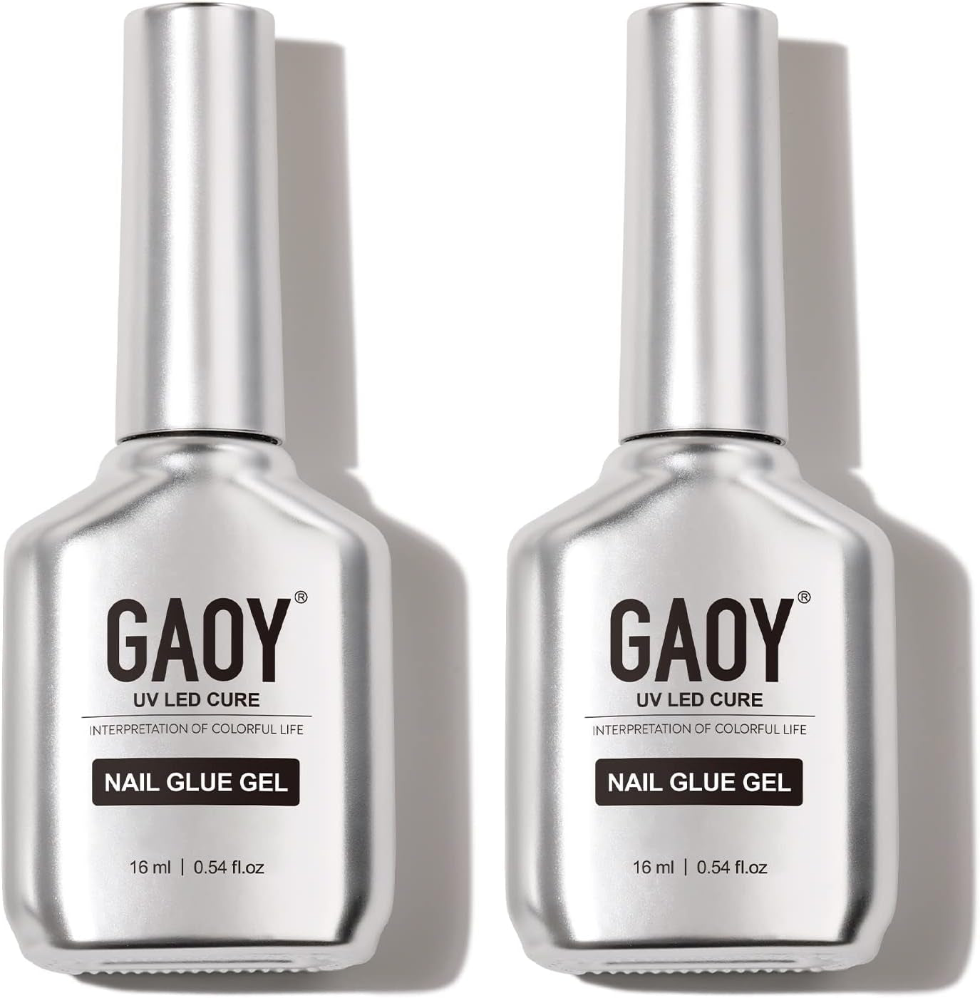 2Pcs 16Ml Gel Nail Glue, Glue Gel for Acrylic Nails Tips, 2 in 1 Nail Glue and Base Gel, Nail Lamp Needed