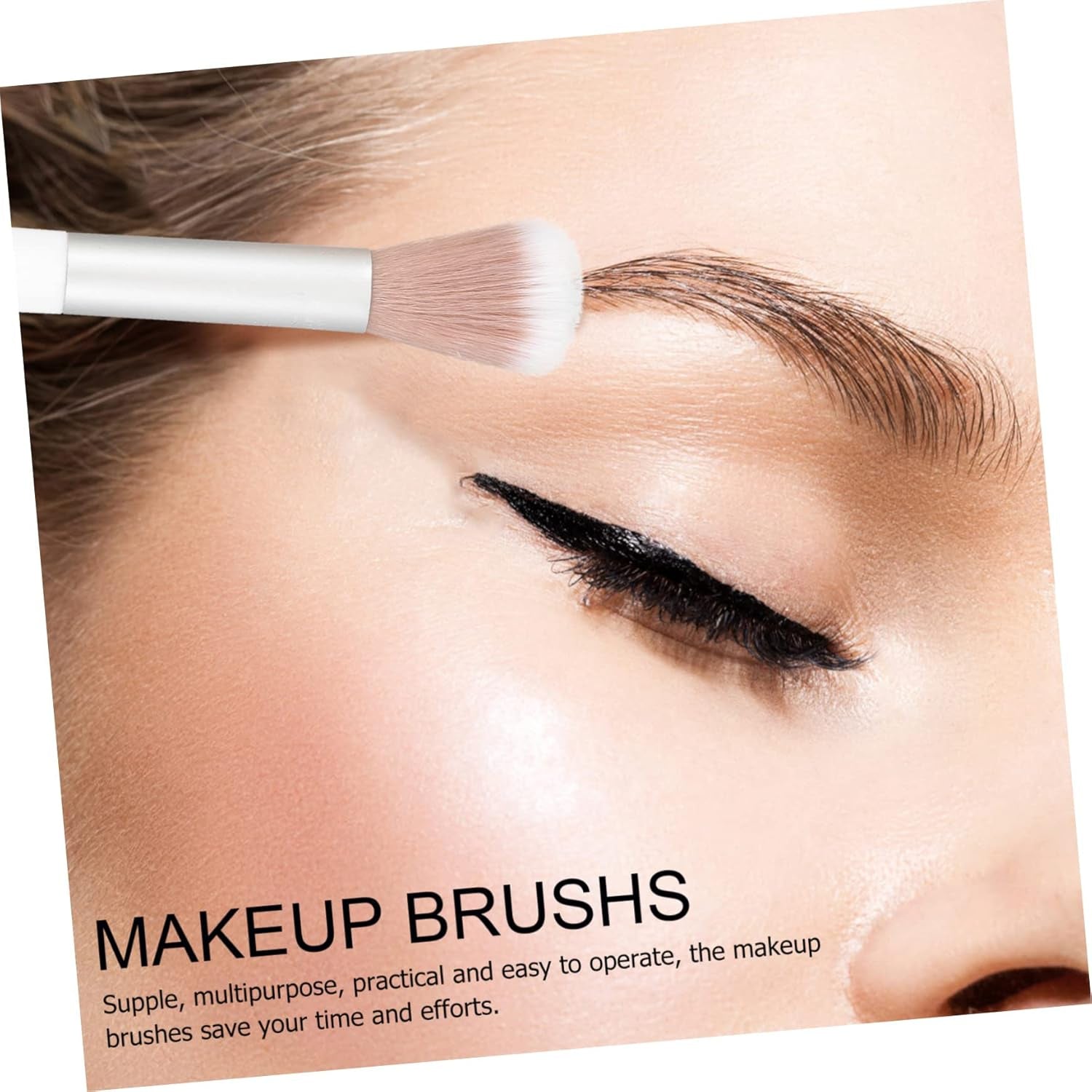 2Pcs Double-Ended Highlighter and Eyeshadow Brush Versatile Makeup Tools for Blending and Contouring for Home and for Women