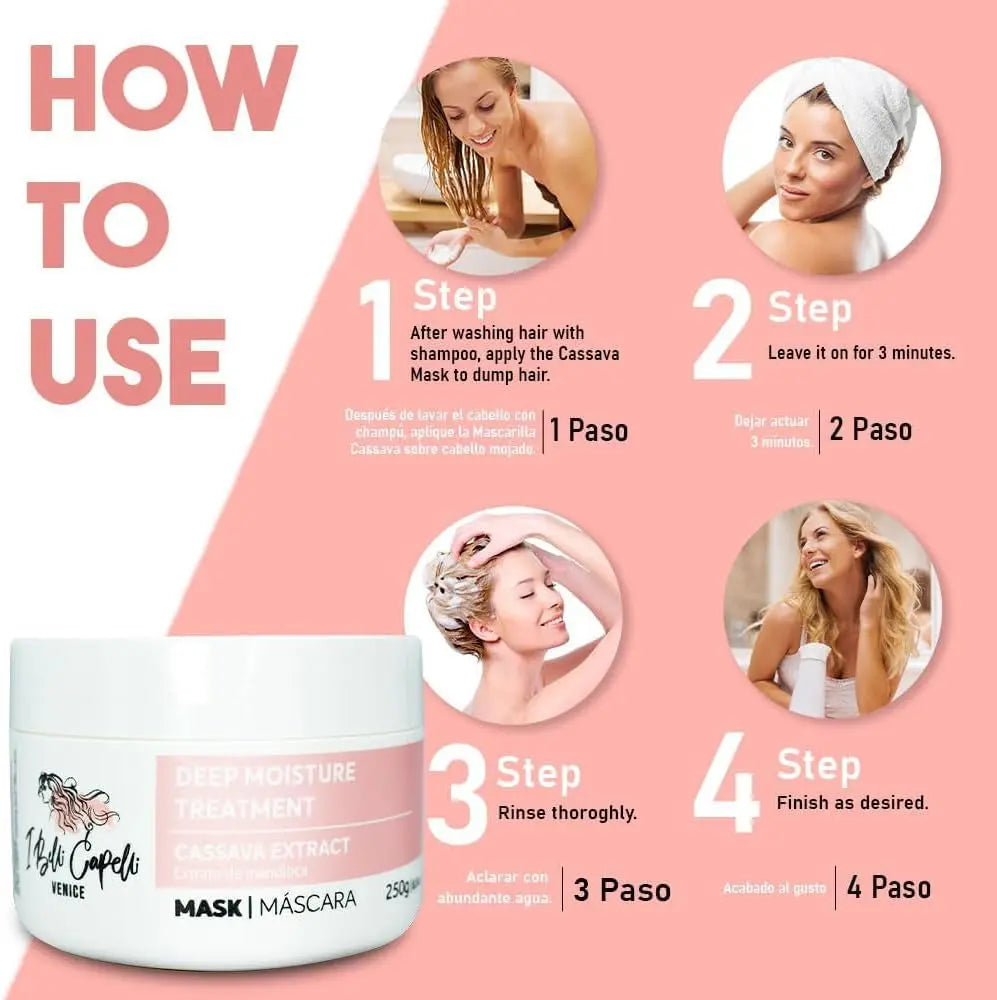 Ibelli Capelli Venice Smoothing Keratin (B Tox Organic Hair Mask) 8 Ounce (Pack of 2)