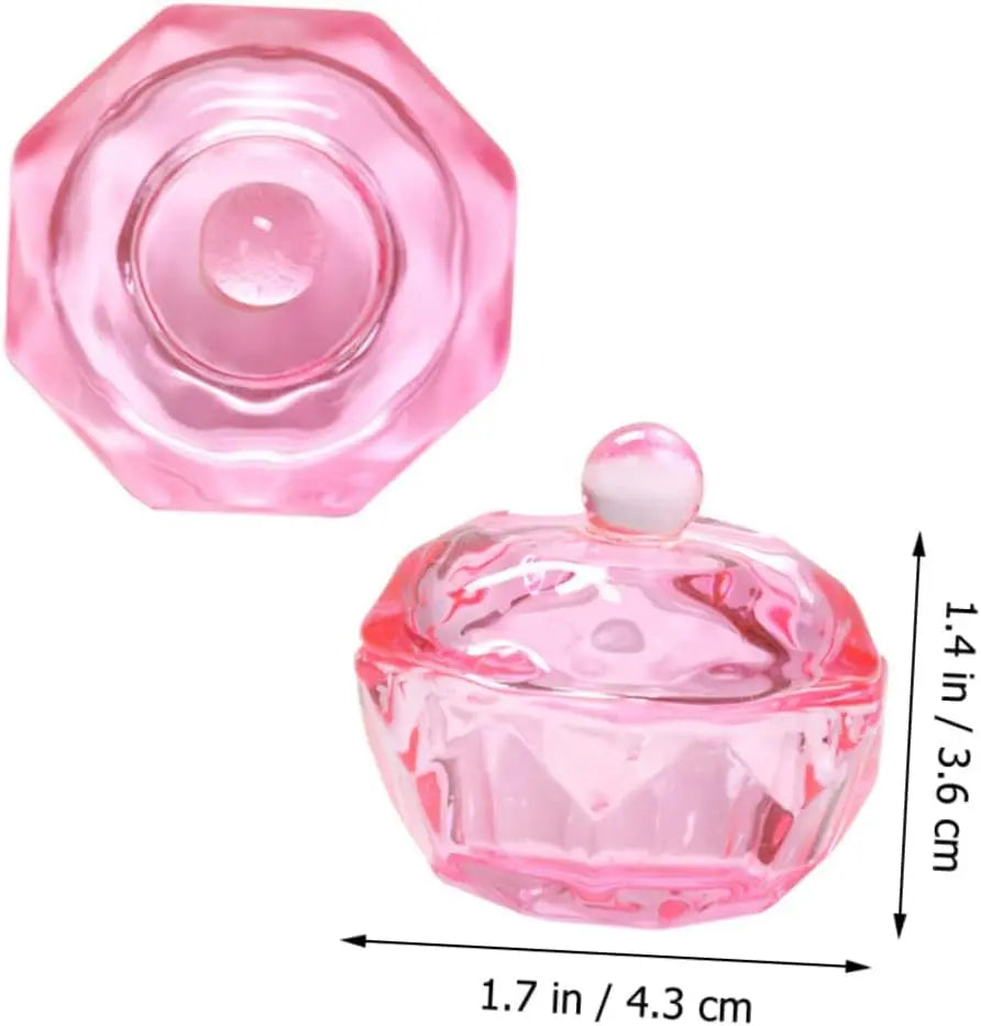 2Pcs Glass Nail Monomer Dish Nail Glass Bowl Nail Dish Glass Monomer Dish Nail Glass Cup Dappen Dish for Acrylic Nails Dappen Bowl Dappen Dish Bowl Monomer Dish with Lid
