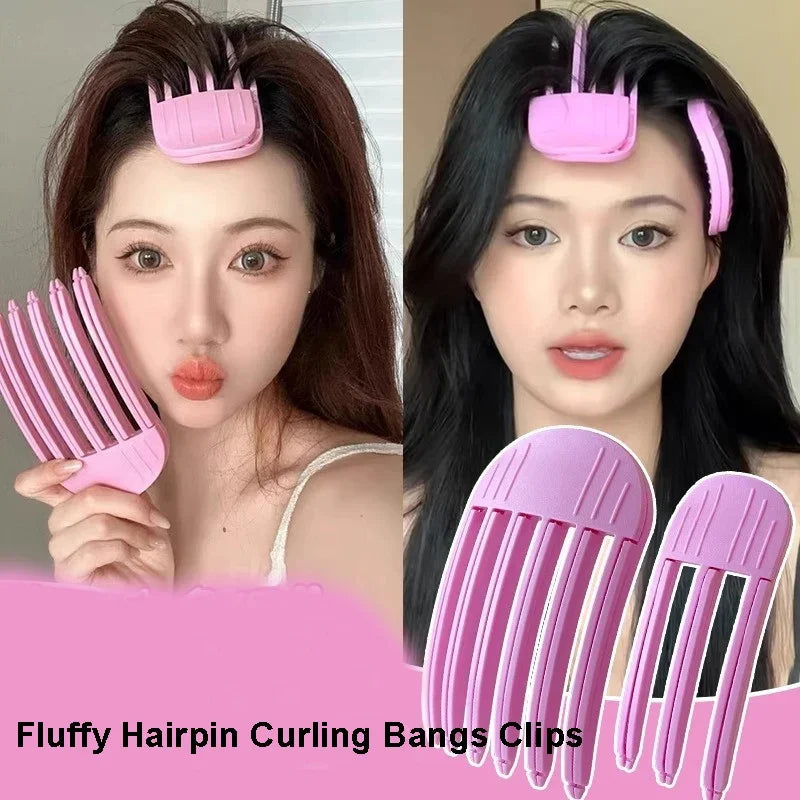 2Pcs Fluffy Hairpin Curling Bangs Clips Hair Roots Volumizing Hair Clips Set Women Curling Fixed Clip Fashion Volume Hair Roller