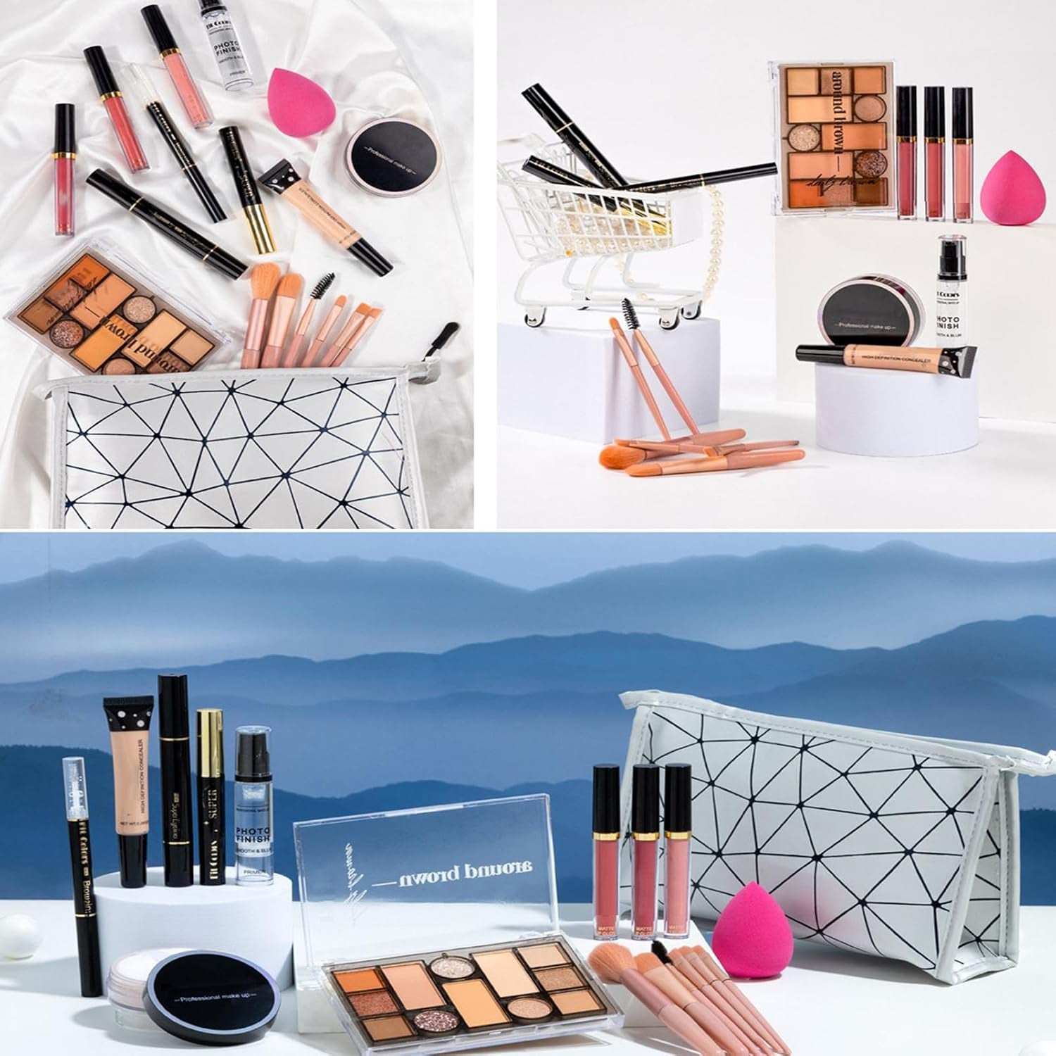 Professional Makeup Kit - Multipurpose Women'S Makeup Sets | Makeup Kits Storage Bag Mirrors Makeup Bundle Includes Makeup Sets
