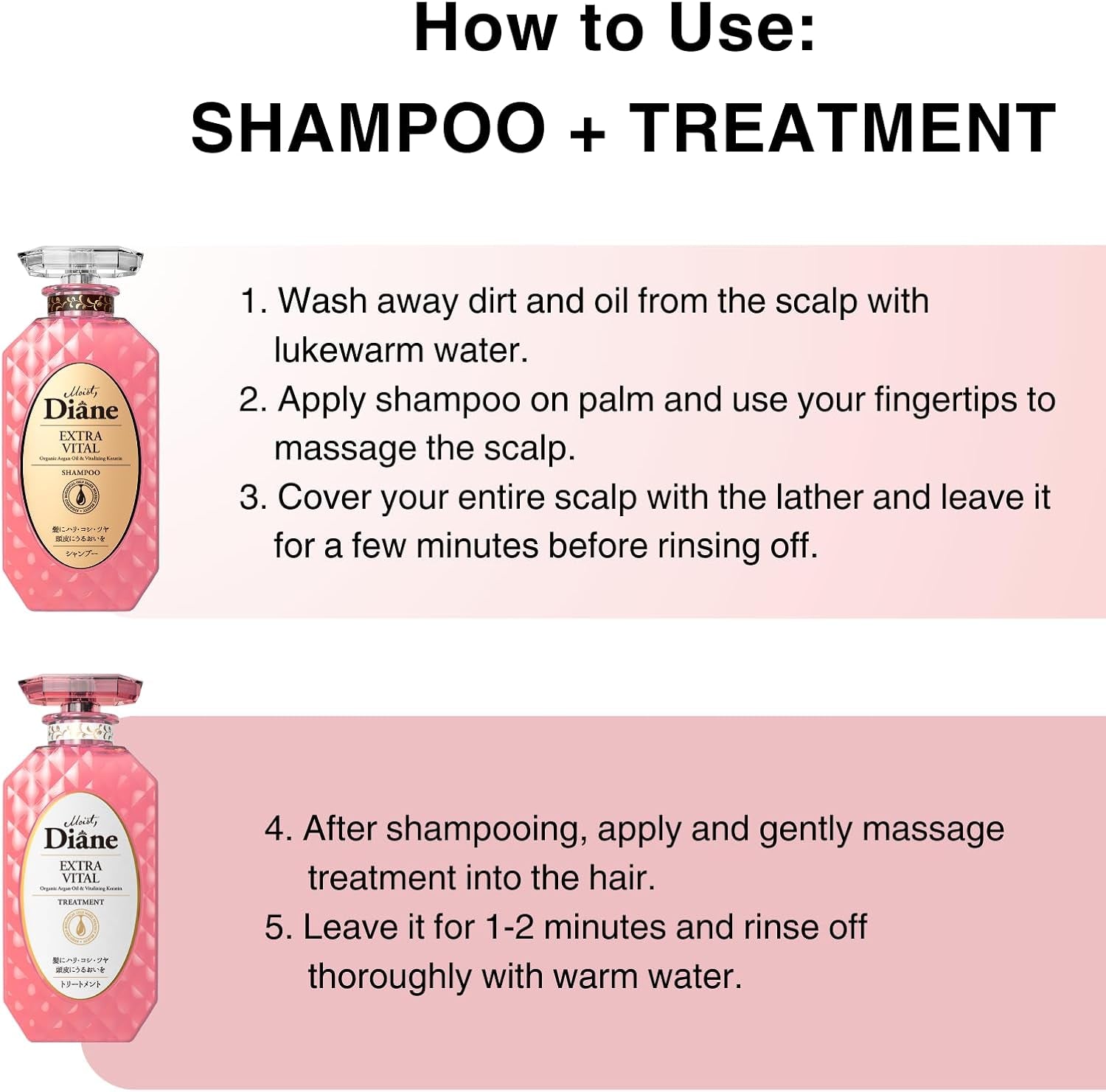 Shampoo for Fine Hair & Damaged Hair Women & Men, Natural Shampoo with Organic Argan Oil & Vitalizing Keratin Protein from Japan, Sulfate & Silicone Free, 15.2 Fl Oz/ 450 Ml, EXTRA VITAL
