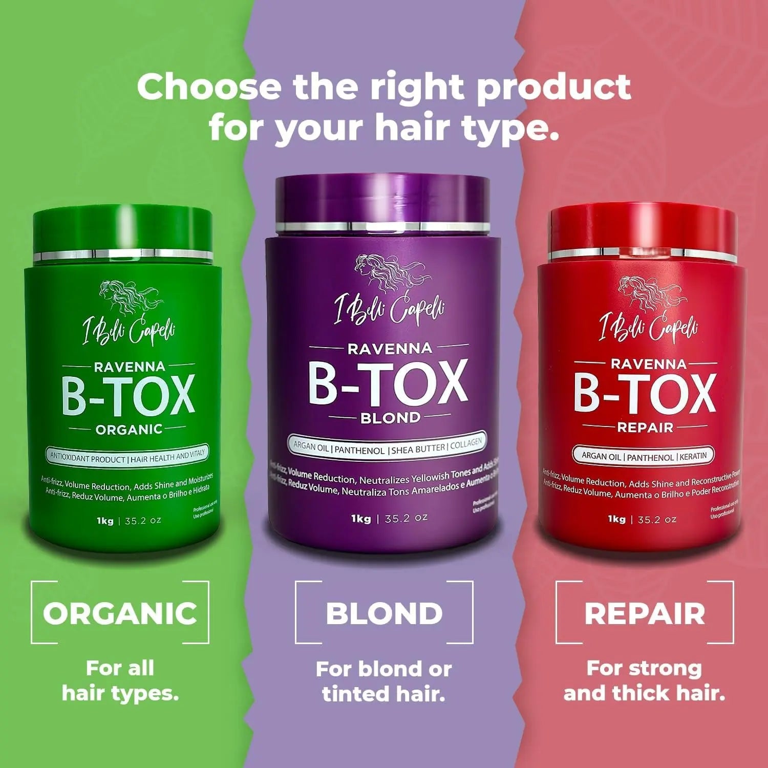 Ibelli Capelli Hair Btox Ravenna Blond Treatment for Hair Platinum Mask to Reduce Volume35.2 Oz(1Kg)