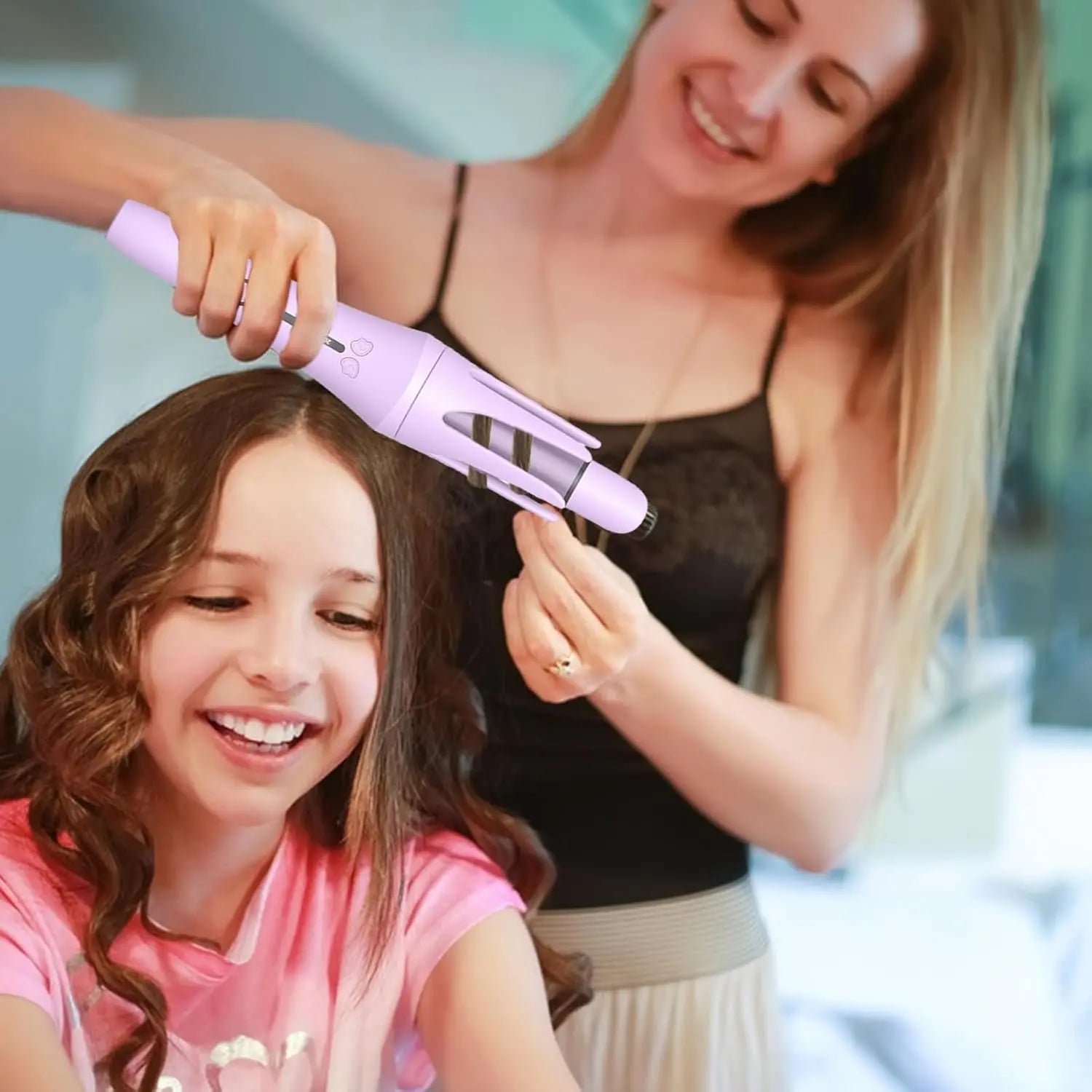 Automatic Hair Curler, Travel Hair Curling Iron for Curls Waves, Fast Heating Small Rotating Curing Wand for Women, 3 Adjustable Temps, 28MM/32MM