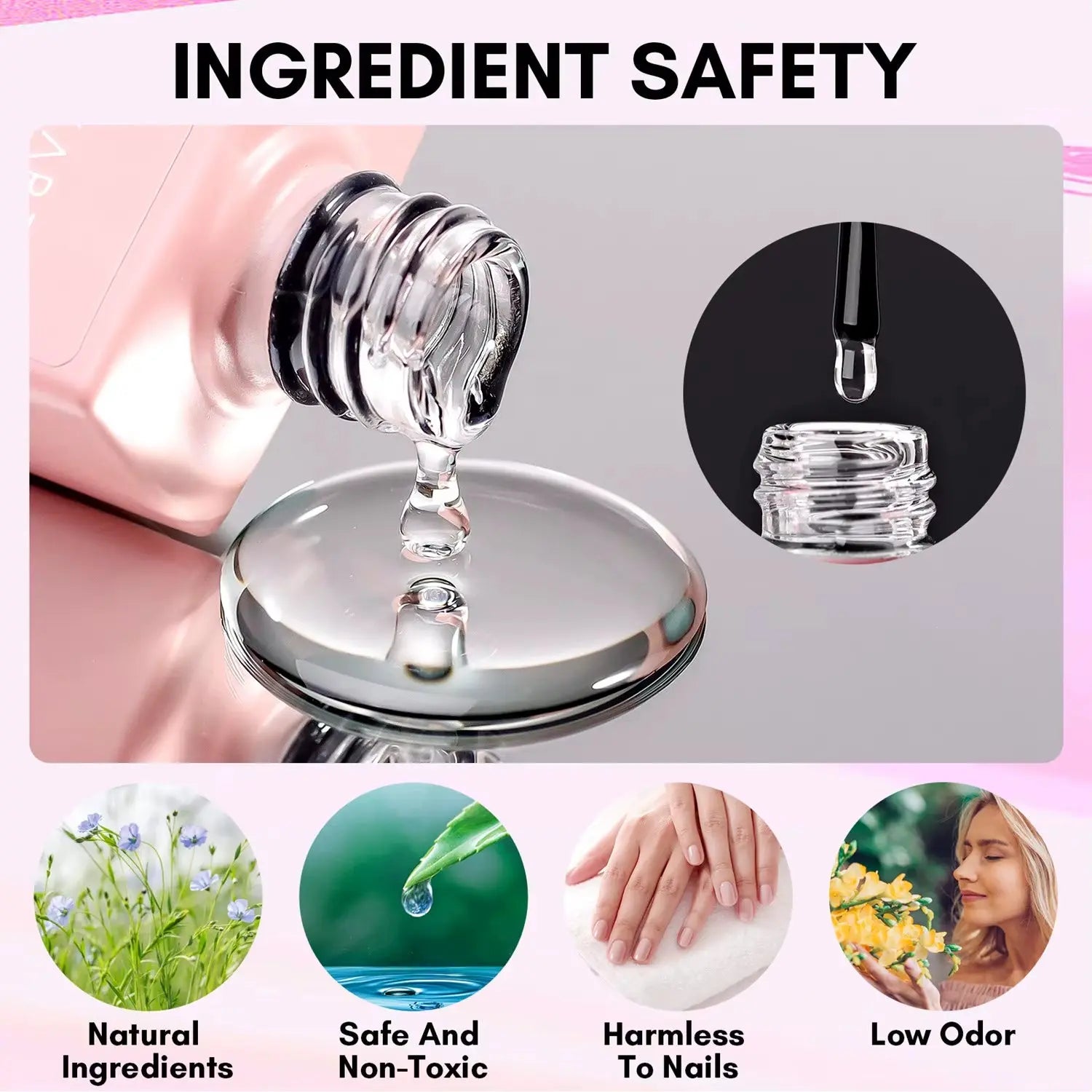 4Pcs Gel Base and Top Coat Nail Dehydrator and Primer Kit Long Lasting Nail Prep Tool for Gel Nail Polish Acrylic Powder