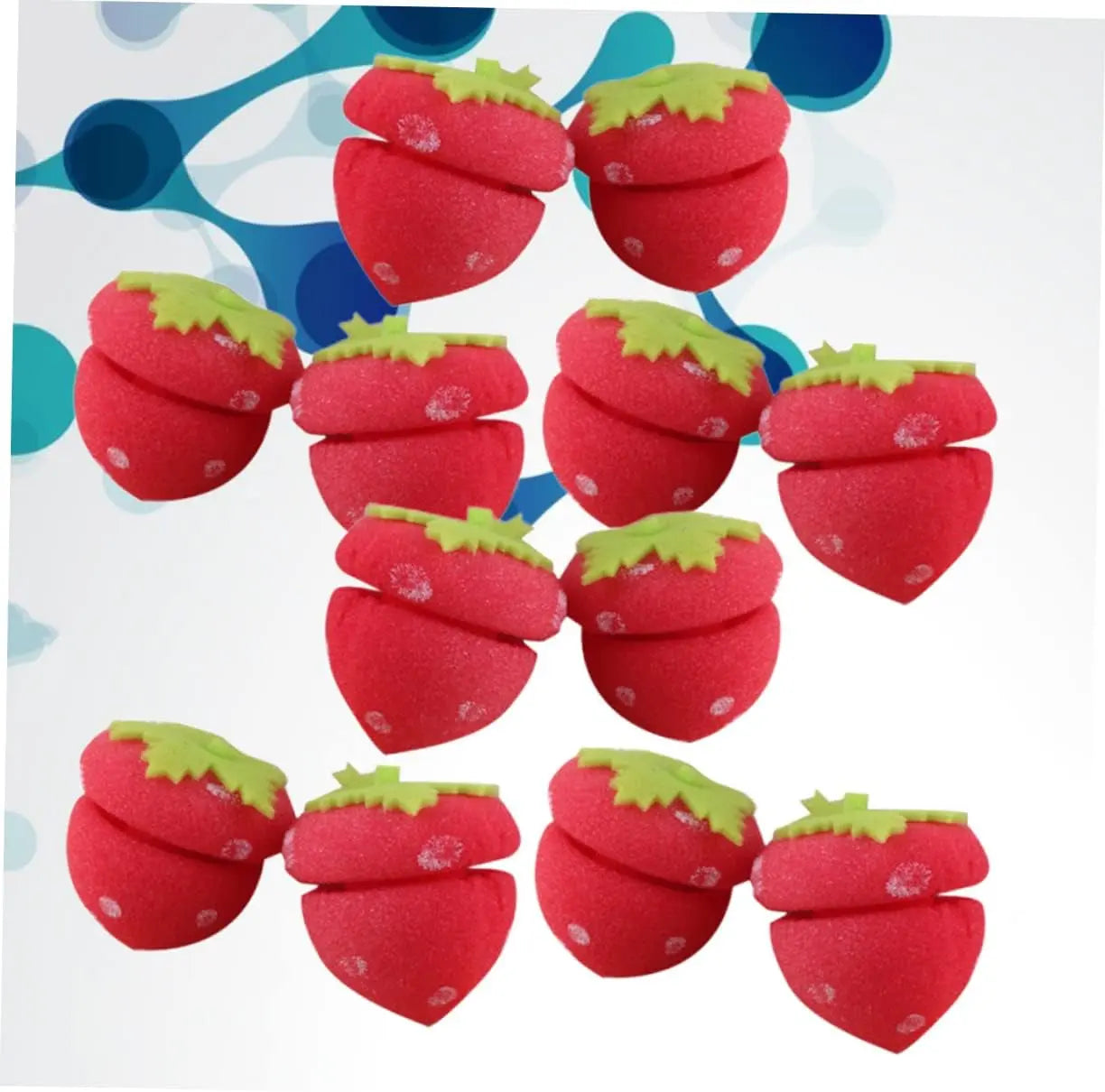 12Pcs Curlers for Short Hair Heatless Curls Hair Curlers No Heat Foam Hair Rollers Hair Care Foam Rollers Strawberries Hair Sponge Roller Modeling Tool Red Women'S