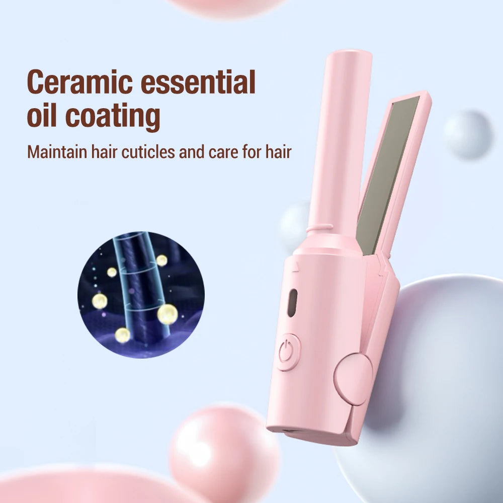 USB Portable Mini Hair Straightener Curler Professional Hair Straightening Curling Irons Women Hair Wave Flat Iron Styling Tools