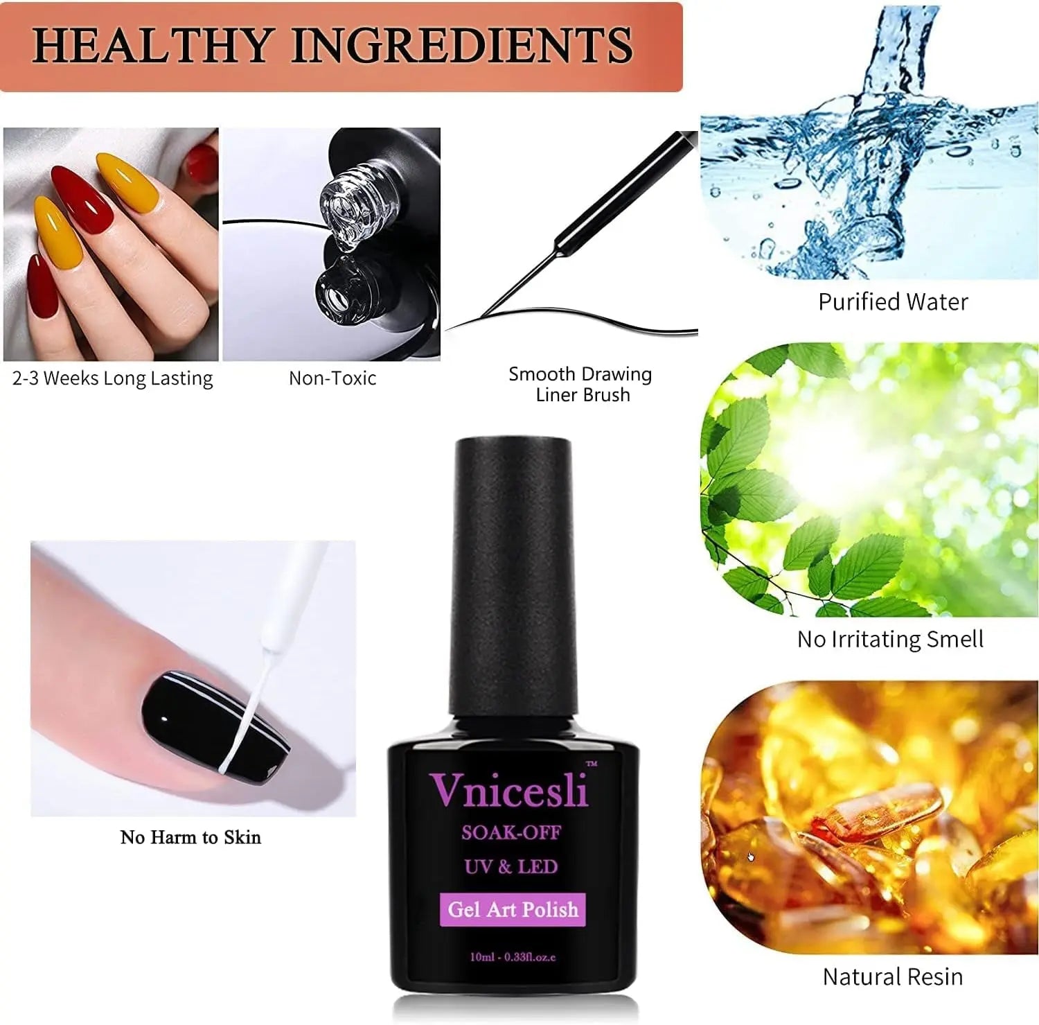 Black Nail Art Gel Liner Gel Polish, Gel Paint Nail Art for Swirl Nails Built Thin Nail Art Brush in Gel Pens Soak off Spider Liner Paint Gel Nail French Manicure for Home Salon