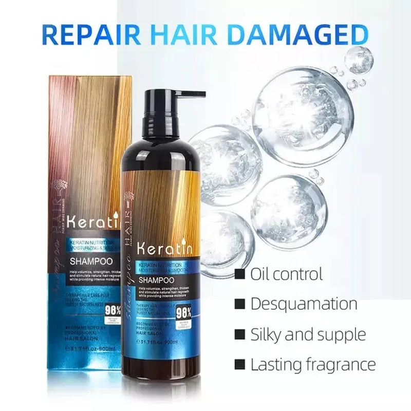 Shampoo and Hair Care Set Hair Mask Keratin Hair Care Silky Repair Dyeing and Perm Oil Control Hair Care
