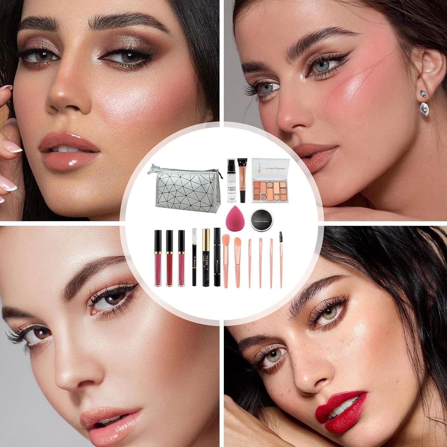 Professional Makeup Kit - Multipurpose Women'S Makeup Sets | Makeup Kits Storage Bag Mirrors Makeup Bundle Includes Makeup Sets