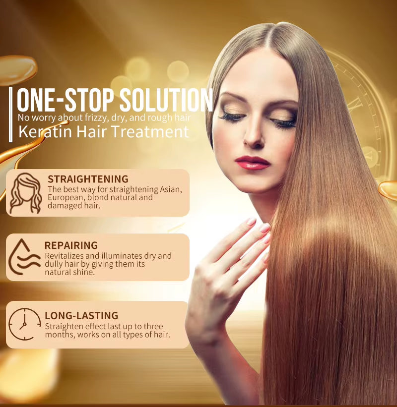 Brazilian Keratin Hair Treatment Keratin Straightening Curly Hair Smoothing Repair Permed Damaged Hair Care Products