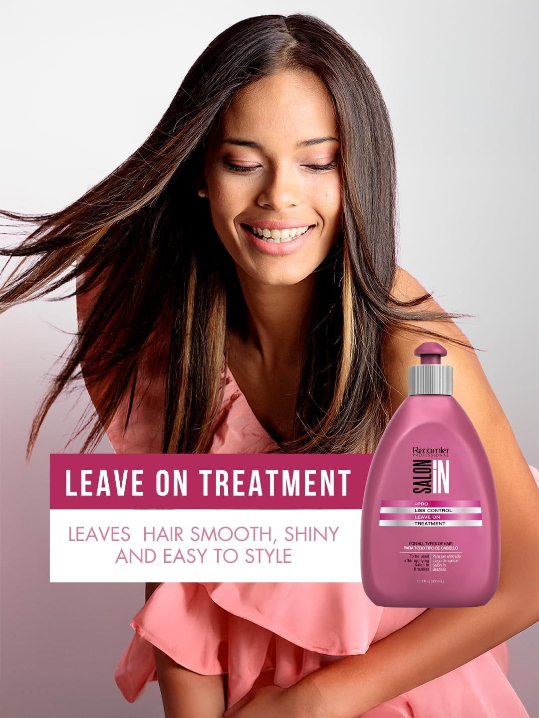Salon in Recamier Liss Control Leave on Treatment – 10.58 Oz | Anti-Frizz & Smoothing Hair Repair for Straightened or Frizzy Hair
