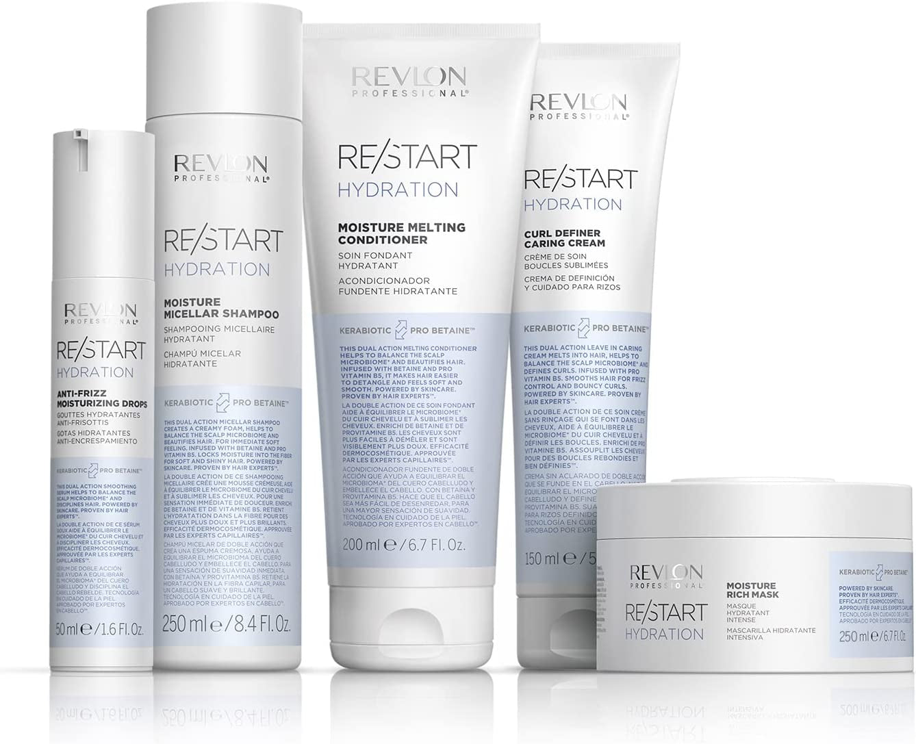 Revlon RE/START Hydration Anti-Frizz Moisturising Drops, 50 Ml, Smoothing Serum for Frizzy Hair, Long-Lasting Frizz Control, Beauty Drops for More Care, Moisture & Shine