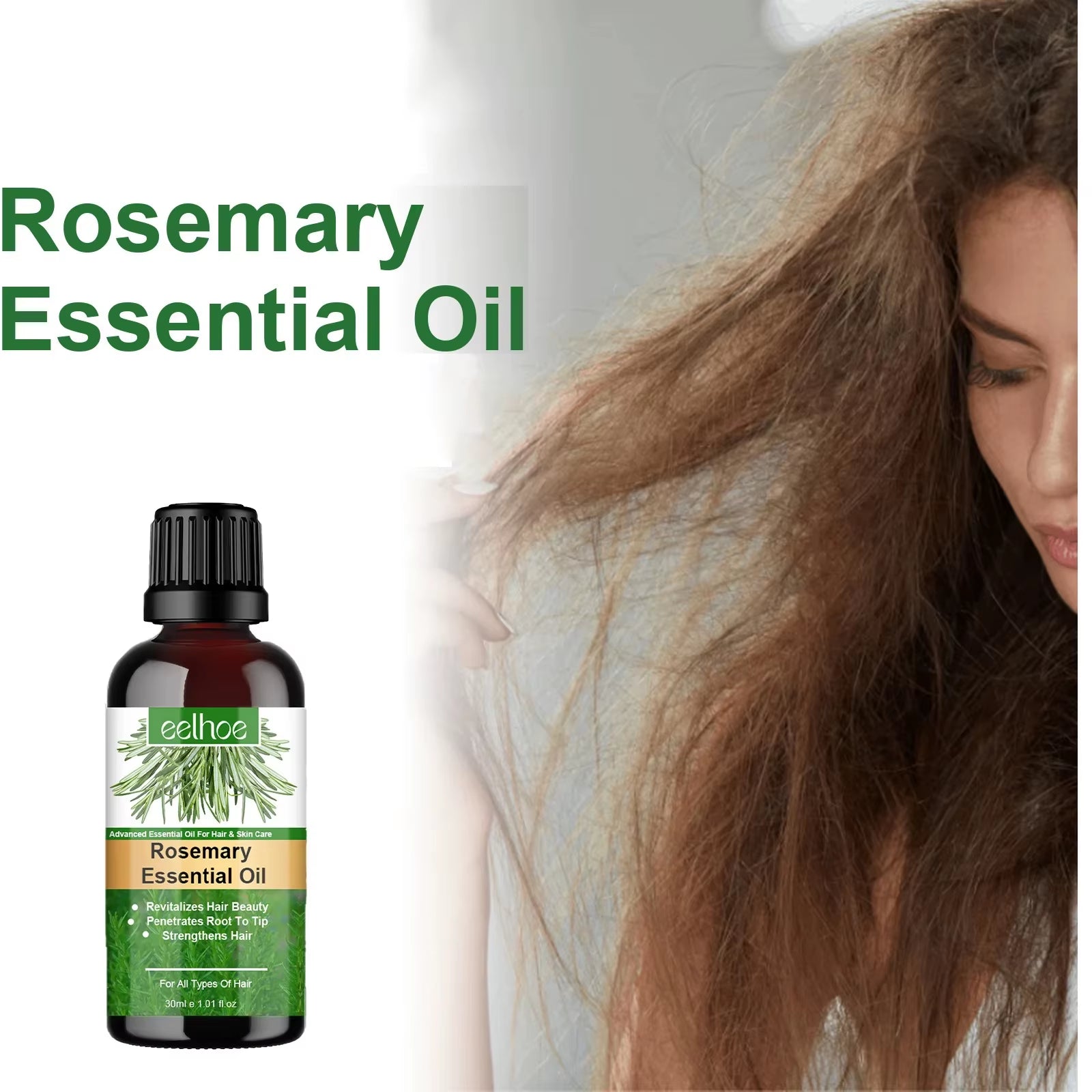 Rosemary Oil for Hair Growth Stimulate Follicle Oily Scalp Treatment Repair Dry Damaged Rough Removal Soothing Improve Loss Oil
