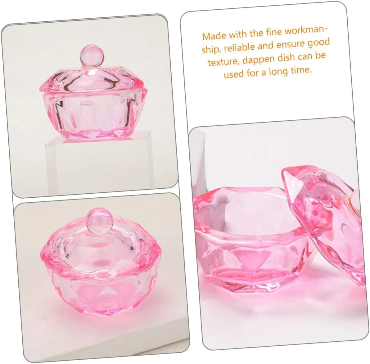 2Pcs Glass Nail Monomer Dish Nail Glass Bowl Nail Dish Glass Monomer Dish Nail Glass Cup Dappen Dish for Acrylic Nails Dappen Bowl Dappen Dish Bowl Monomer Dish with Lid