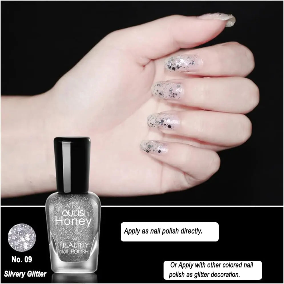 Nail Polish Set, Non-Toxic Nail Polish Easy Peel off & Quick Dry, Natural Odor Free Formula Water Based Nail Polish Gift Set (Set D (8MLX10)), Pack of 1