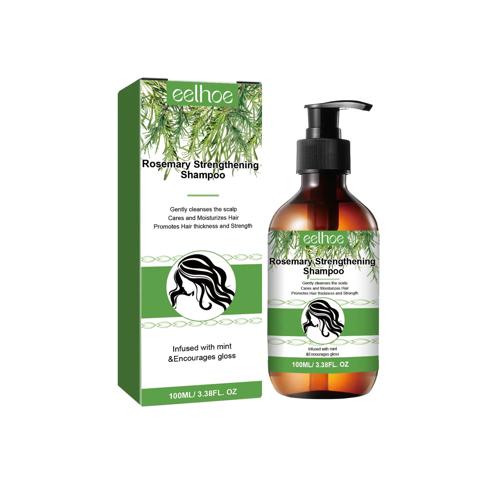 Rosemary Shampoo Hair Regrowth Deep Cleansing Scalp Treatment Oil Control Strengthening Hair Roots anti Hair Loss Shampoo 100Ml