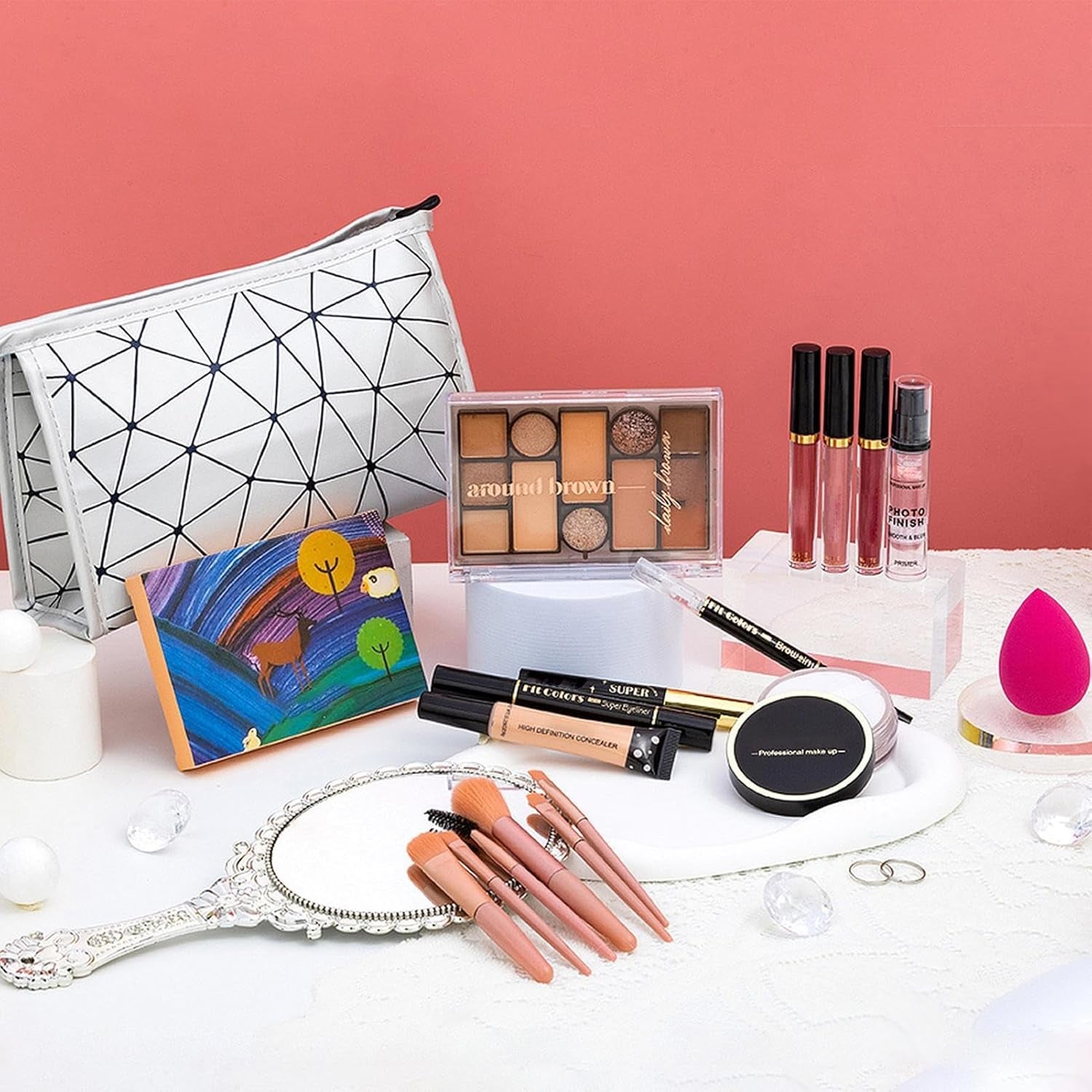 Professional Makeup Kit - Multipurpose Women'S Makeup Sets | Makeup Kits Storage Bag Mirrors Makeup Bundle Includes Makeup Sets
