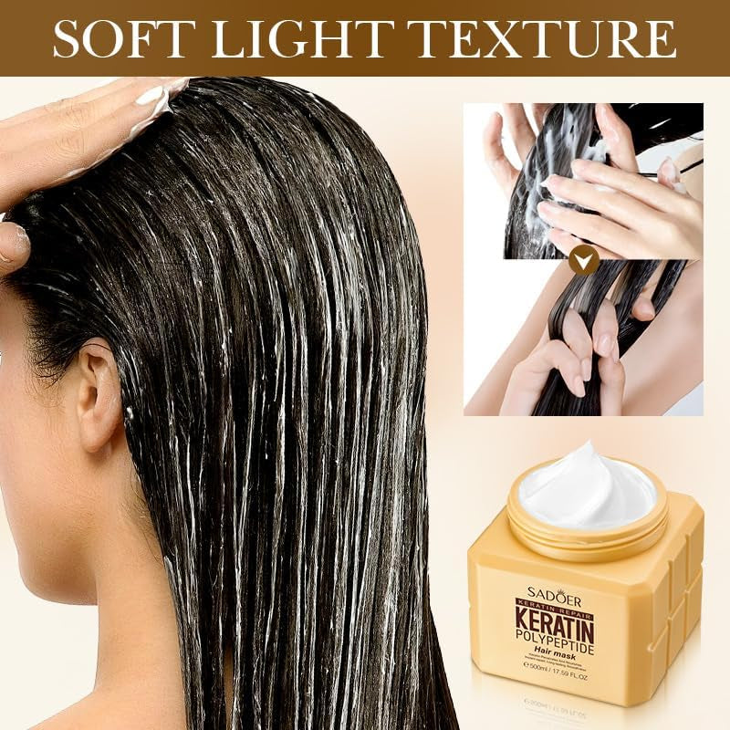 Keratin Polypeptide Hair Mask, 500Ml, for Repairing Damaged Hair