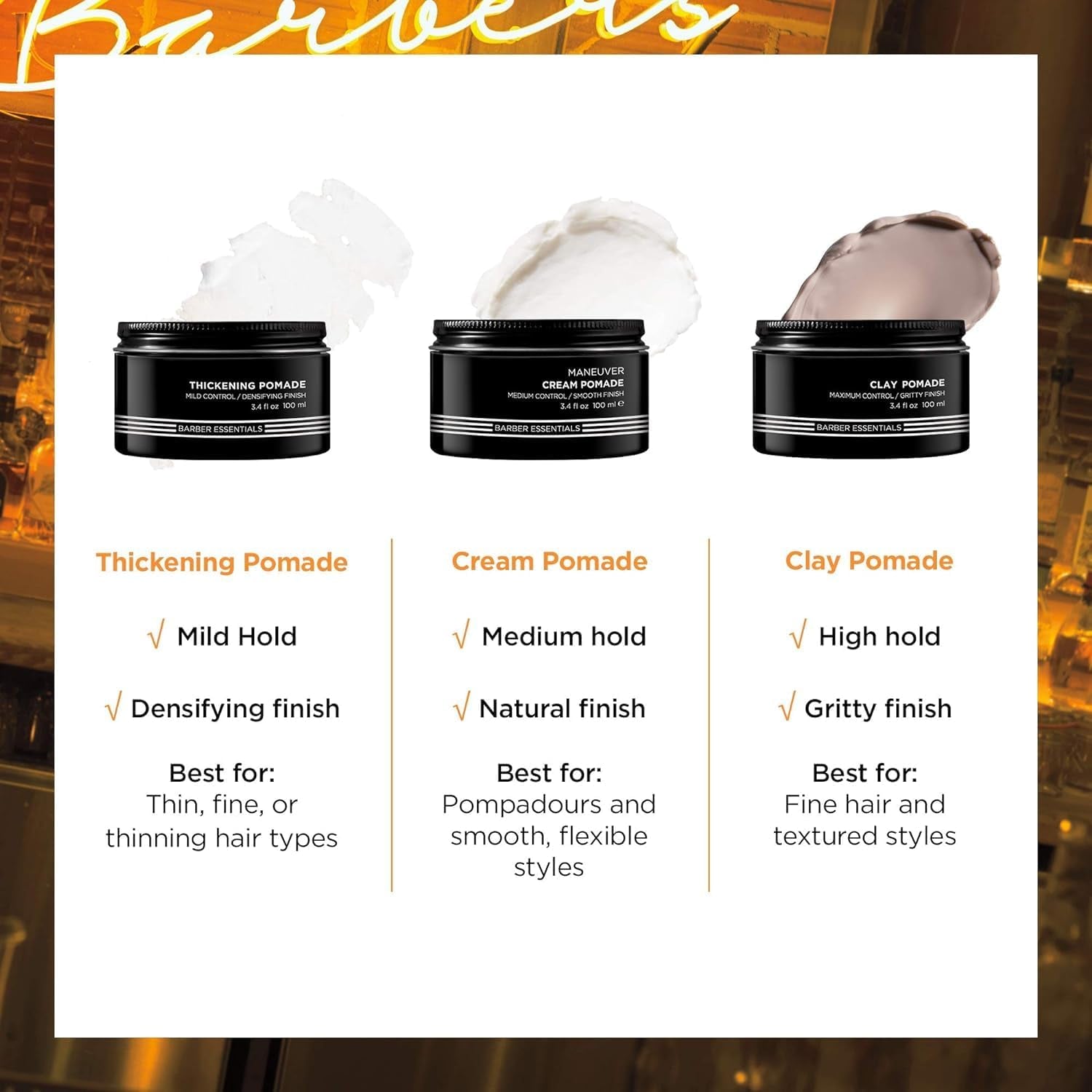 Redken Brews Cream Pomade for Men | Men'S Hair Styling Pomade | Medium Hold | Natural, Smooth Finish with Low Shine | for All Men Hair Types | Water-Based Pomade | 100Ml