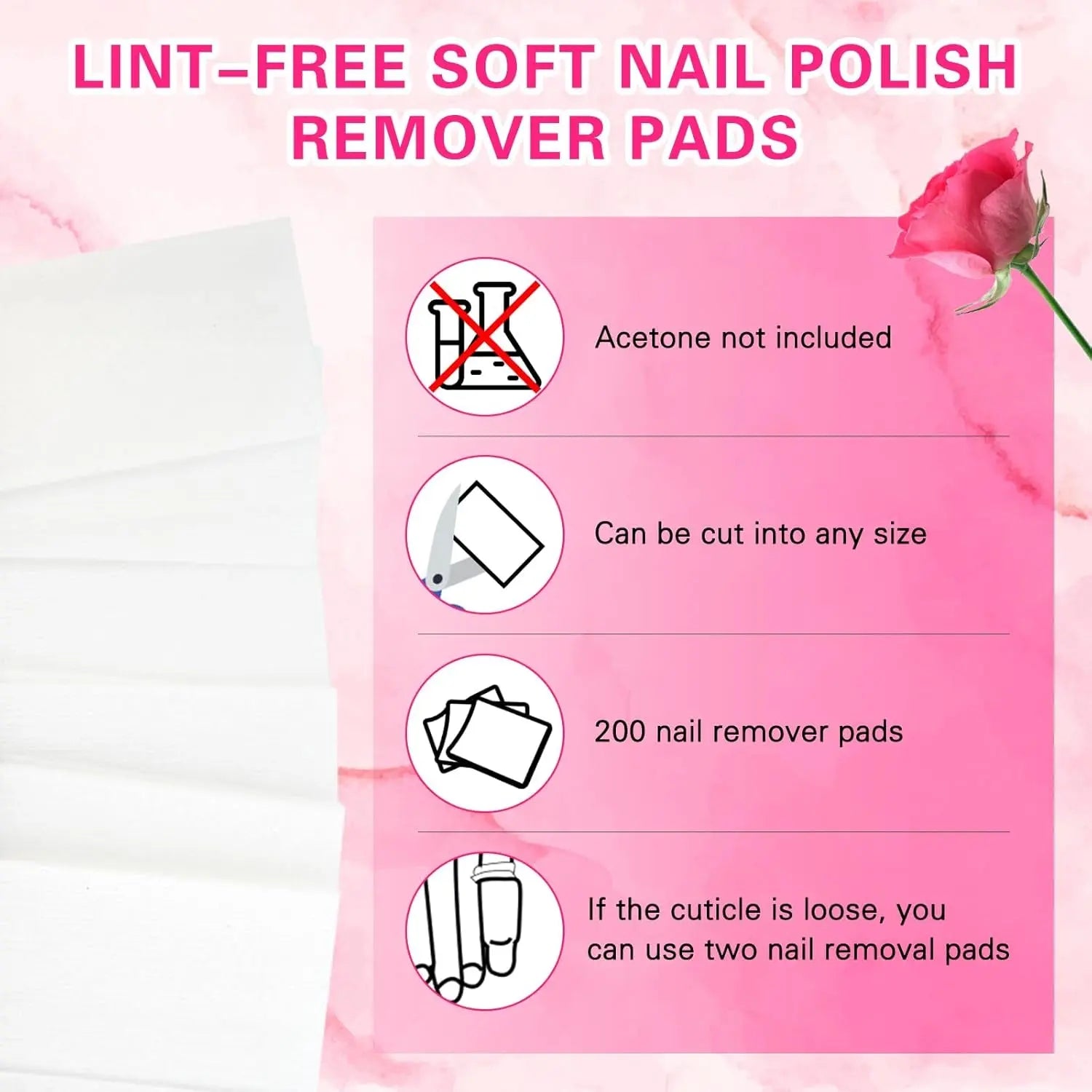 Nail Polish Remover Kit - Complete Nail Care Solution for Fingernails & Toenails - Includes Professional Nail Clips - Nail Cotton Pads - Nail File Grits 100/180 - Cuticle Pusher & Nail Brush