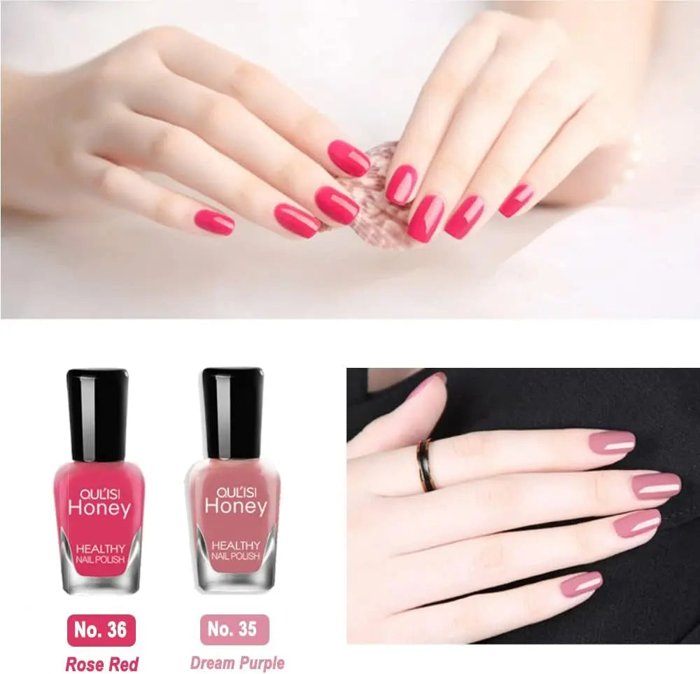 Nail Polish Set, Non-Toxic Nail Polish Easy Peel off & Quick Dry, Natural Odor Free Formula Water Based Nail Polish Gift Set (Set D (8MLX10)), Pack of 1