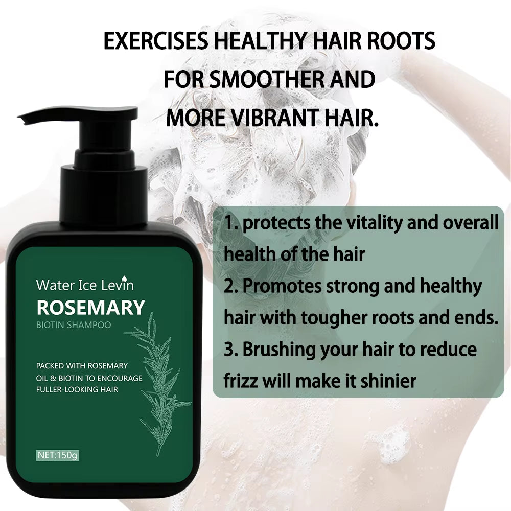 Rosemary Biotin Shampoo Hair Growth Deep Cleansing Scalp Care Oil Control Strengthening Hair Root Shampoo 150Ml