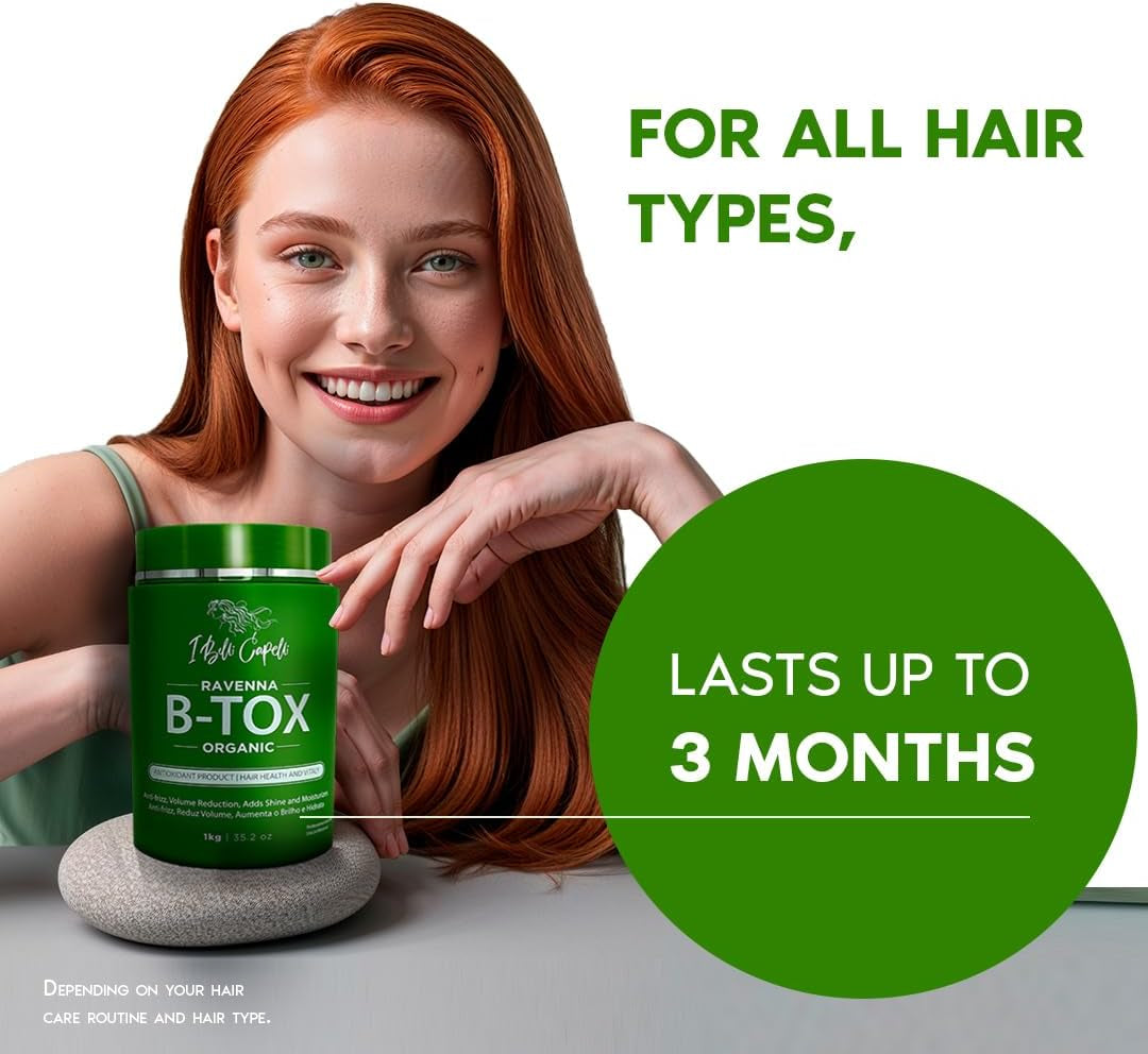 Ibelli Capelli Organic Ravenna Hair B-Tox Treatment B-Tox Capilar Para El Cabello 35.2 Oz(1Kg)
