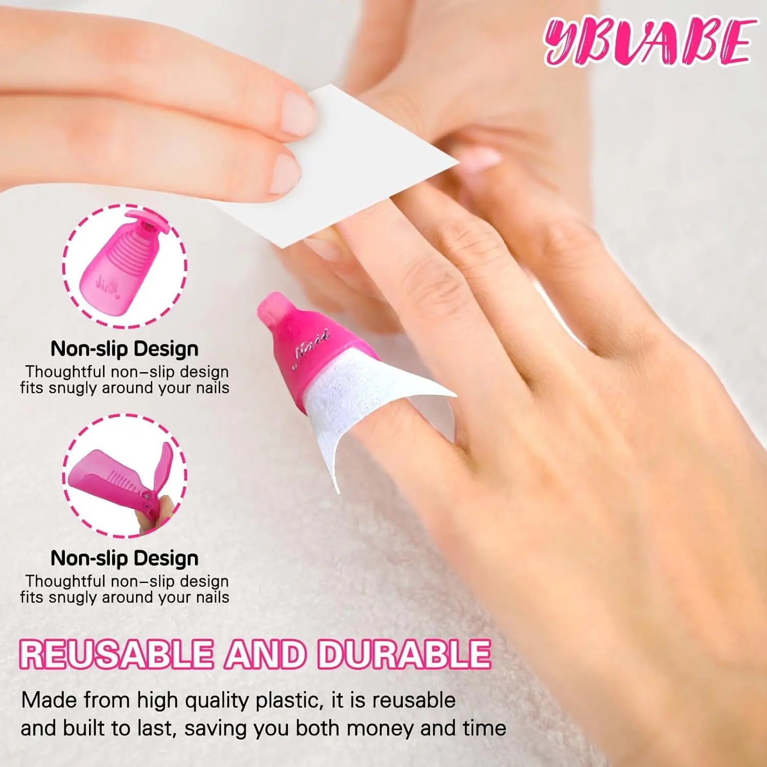 Nail Polish Remover Kit - Complete Nail Care Solution for Fingernails & Toenails - Includes Professional Nail Clips - Nail Cotton Pads - Nail File Grits 100/180 - Cuticle Pusher & Nail Brush