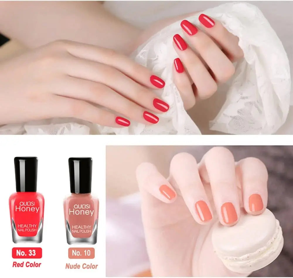 Nail Polish Set, Non-Toxic Nail Polish Easy Peel off & Quick Dry, Natural Odor Free Formula Water Based Nail Polish Gift Set (Set D (8MLX10)), Pack of 1