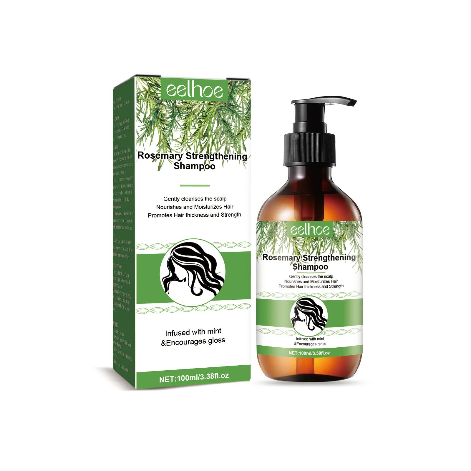 Rosemary Shampoo Hair Regrowth Deep Cleansing Scalp Treatment Oil Control Strengthening Hair Roots anti Hair Loss Shampoo 100Ml