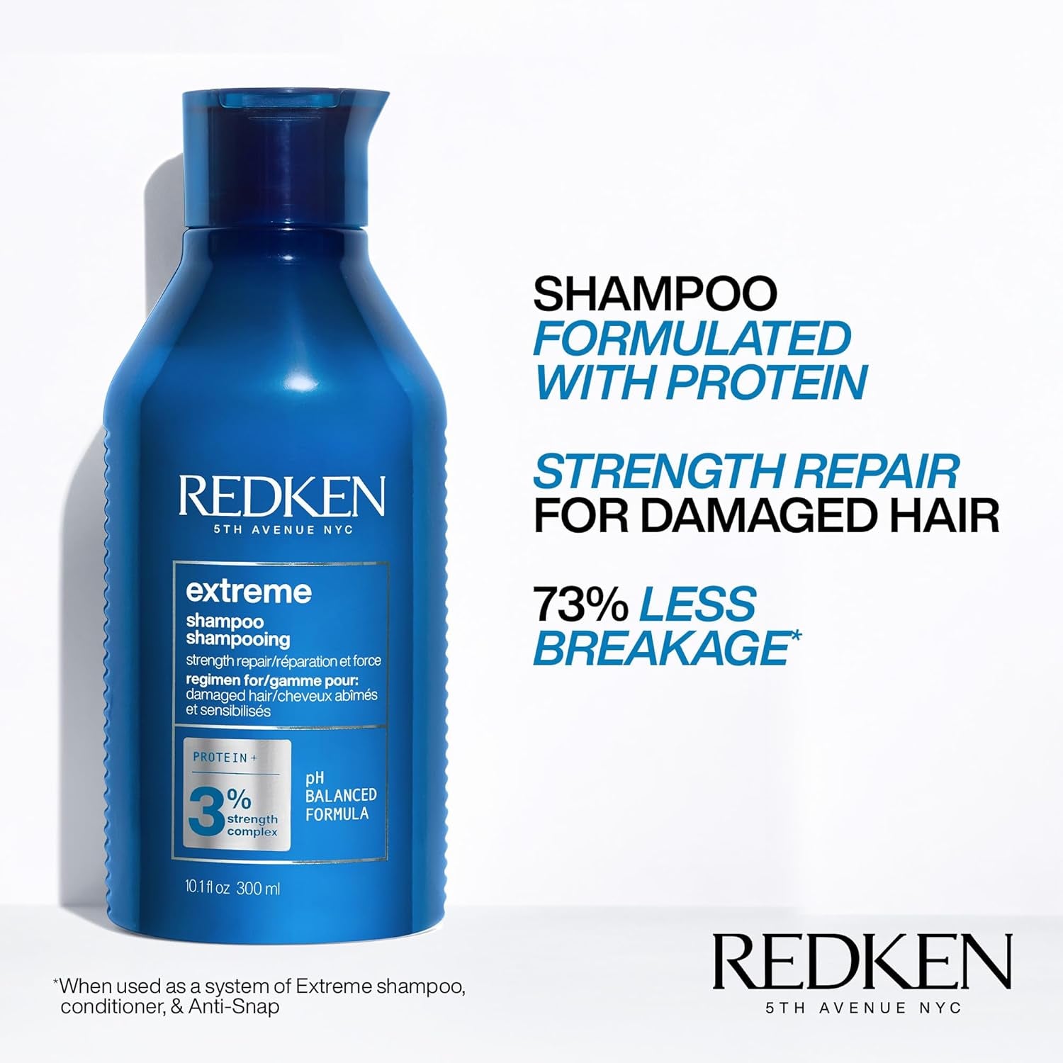 Redken Extreme Shampoo | Shampoo for Damaged Hair | Hair Strengthen & Repair Damaged Hair | Infused with Proteins | 300Ml