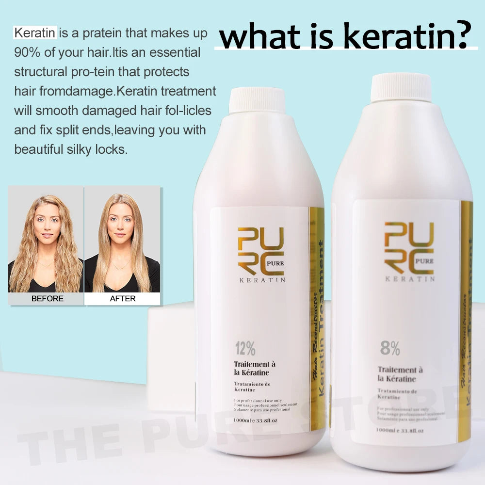 5% Keratin Smoothing Treatment Frizzy Removal Brazilian Keratin Curly Hair Care Products Salon Professional 1000Ml