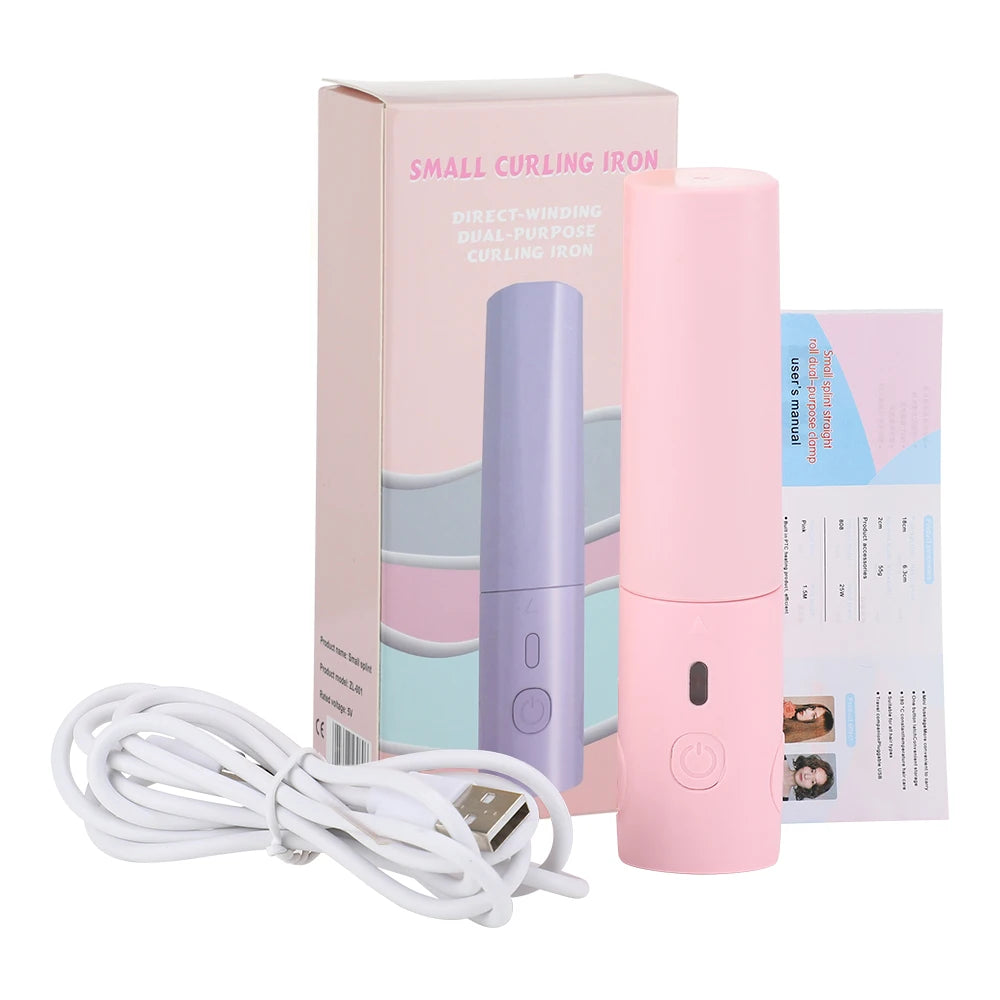 USB Portable Mini Hair Straightener Curler Professional Hair Straightening Curling Irons Women Hair Wave Flat Iron Styling Tools